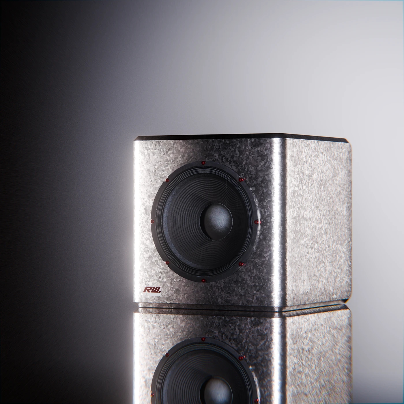 loudspeaker box，Cube，cgi，Simple design，
