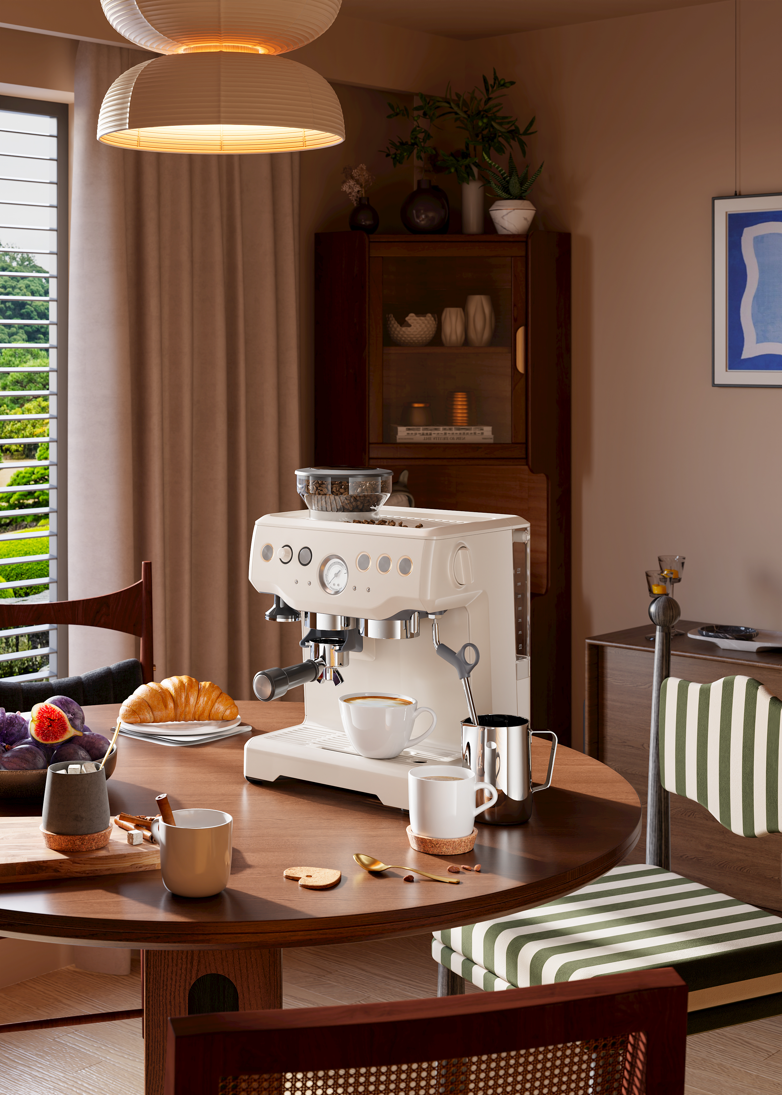 ks，cr，Coffee machine，Scene rendering，Copy a set of coffee machine rendering exercises，