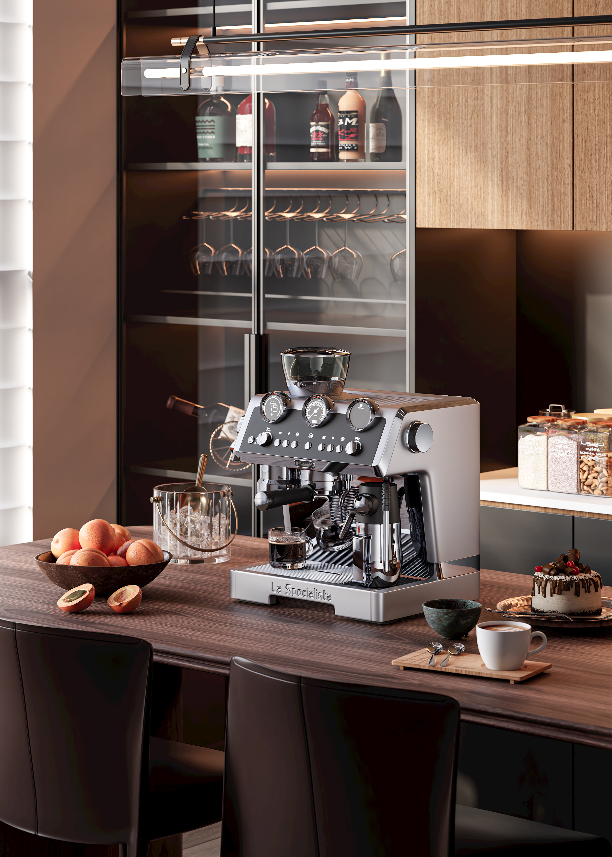 ks，cr，Coffee machine，Scene rendering，Copy a set of coffee machine rendering exercises，