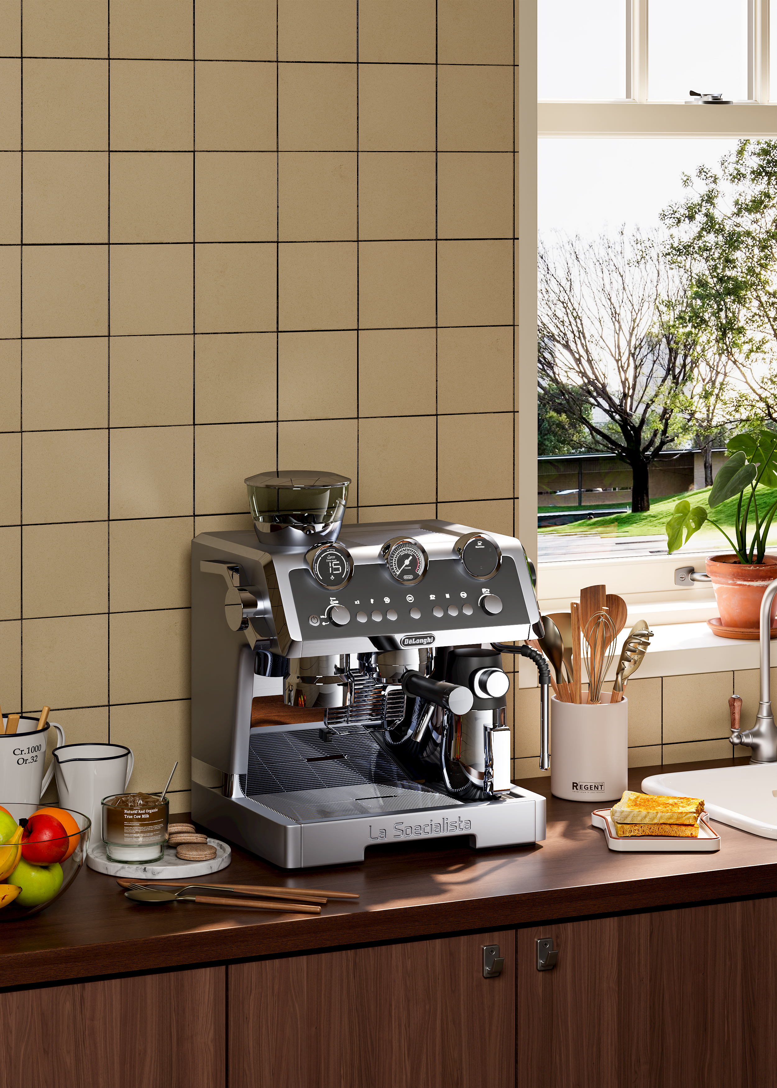 ks，cr，Coffee machine，Scene rendering，Copy a set of coffee machine rendering exercises，
