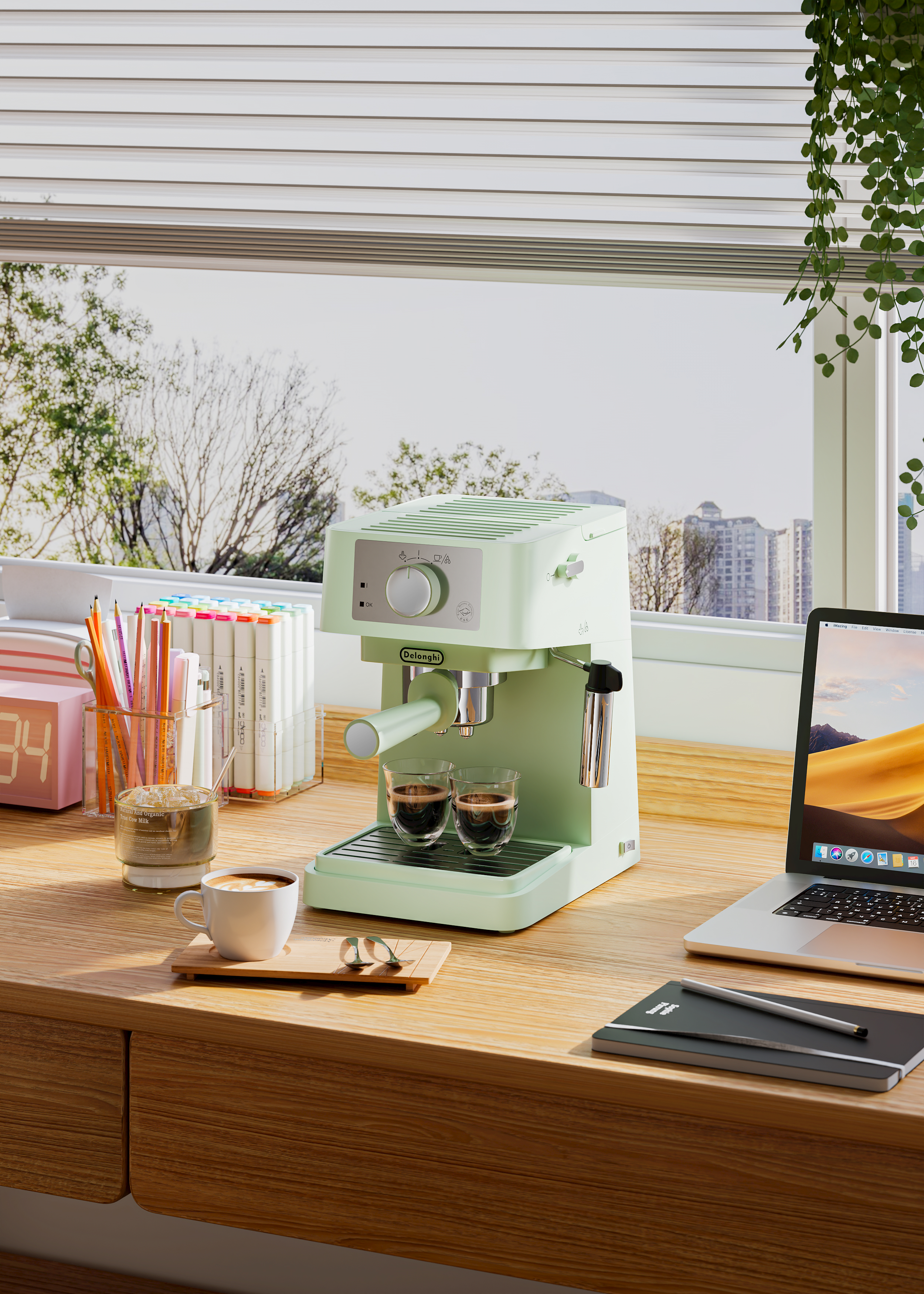 ks，cr，Coffee machine，Scene rendering，Copy a set of coffee machine rendering exercises，