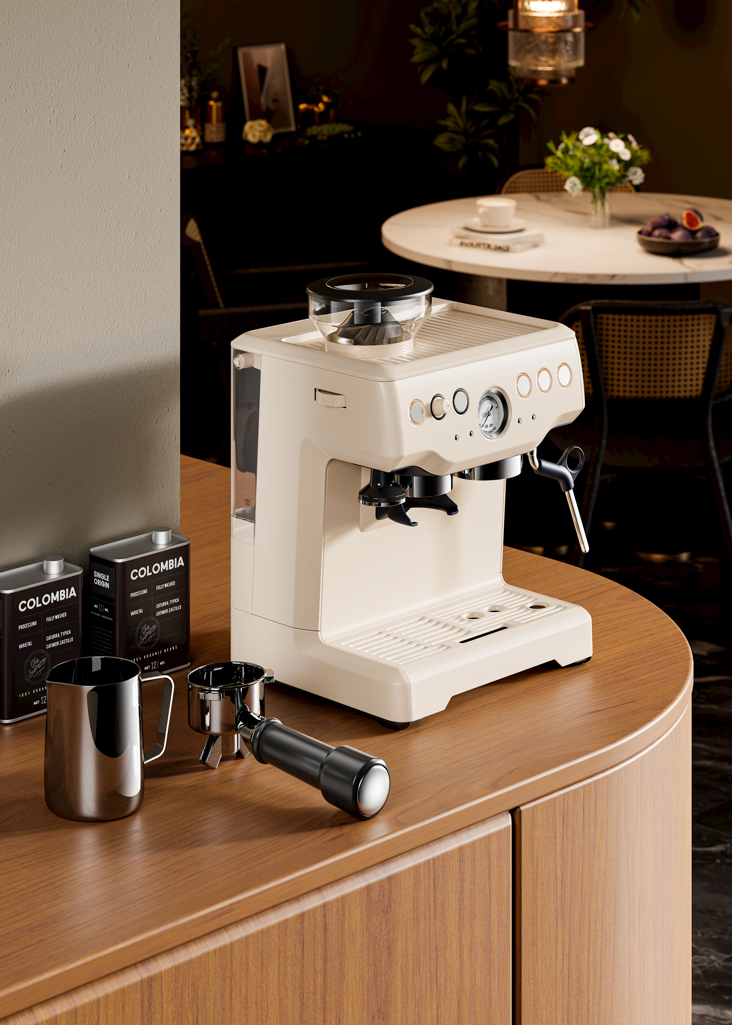 ks，cr，Coffee machine，Scene rendering，Copy a set of coffee machine rendering exercises，