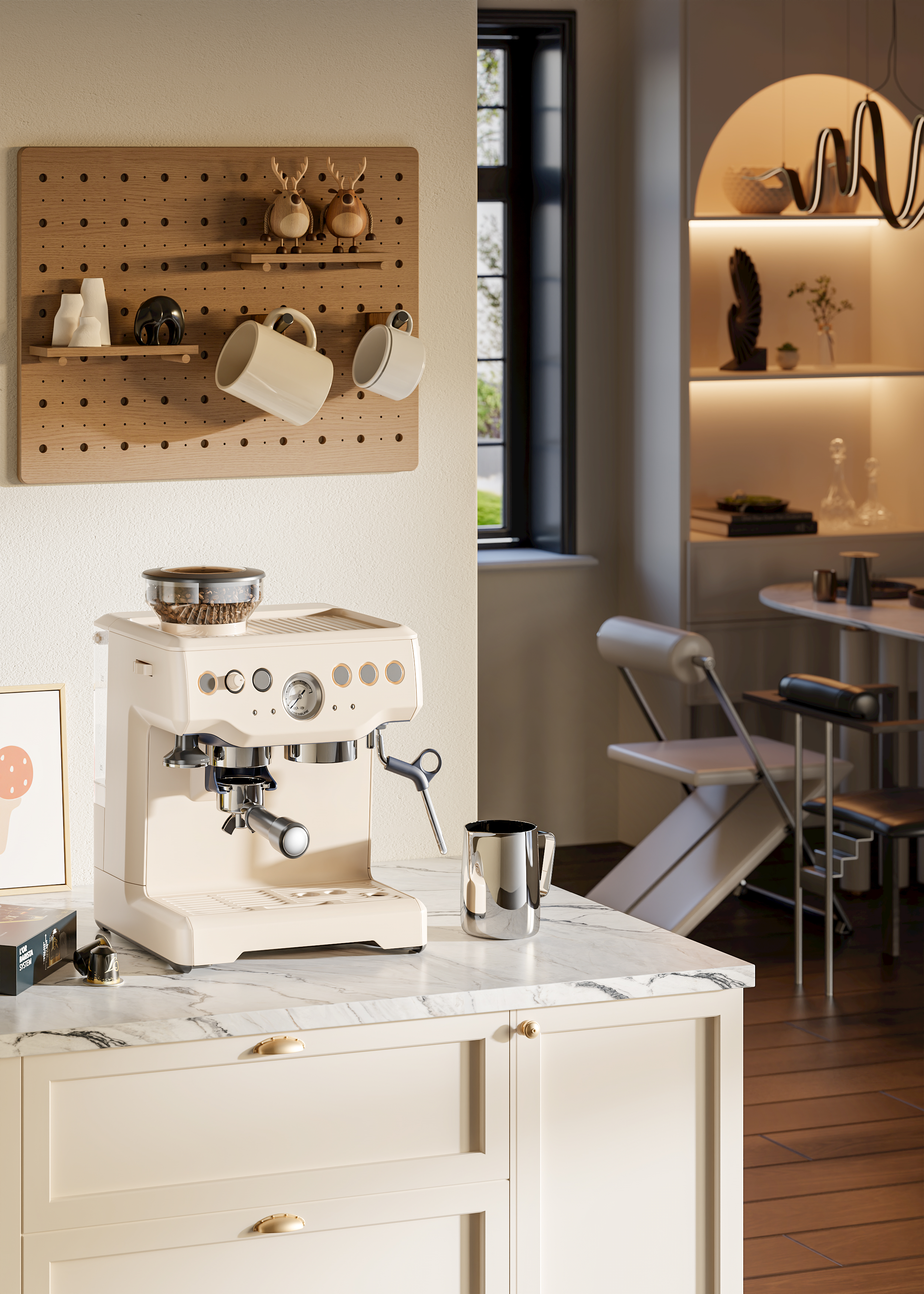 ks，cr，Coffee machine，Scene rendering，Copy a set of coffee machine rendering exercises，