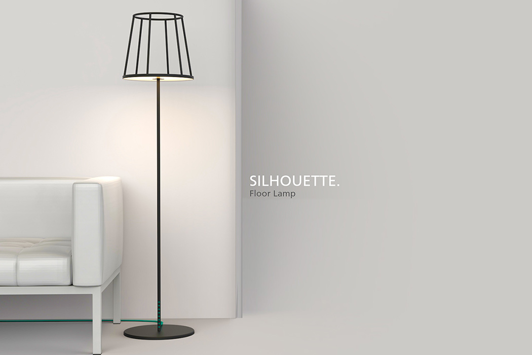 Floor lamp，silhouette，Metal strip，Kevin Chiam，led，