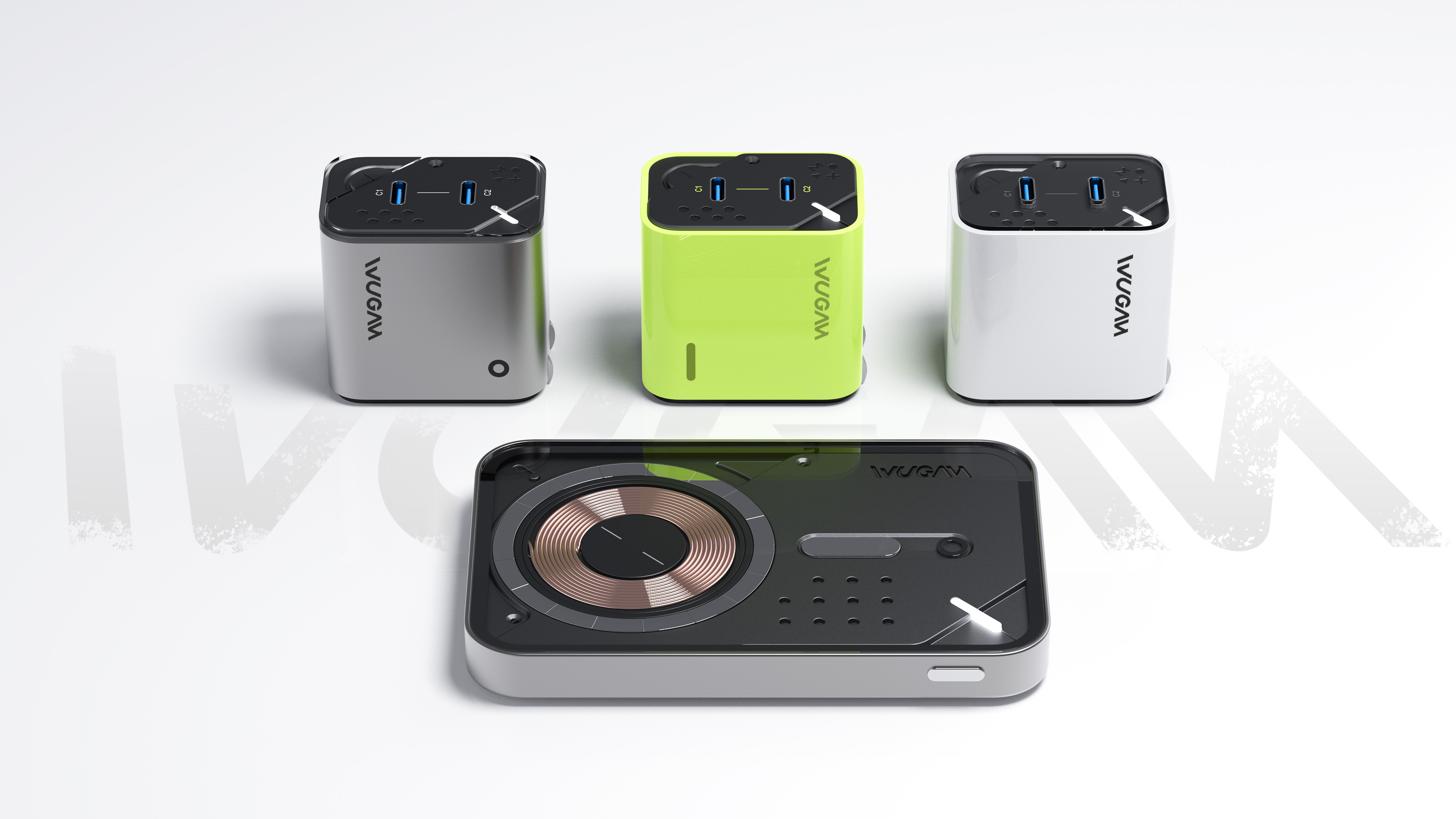 Magnetic charging treasure，Geometric composition，