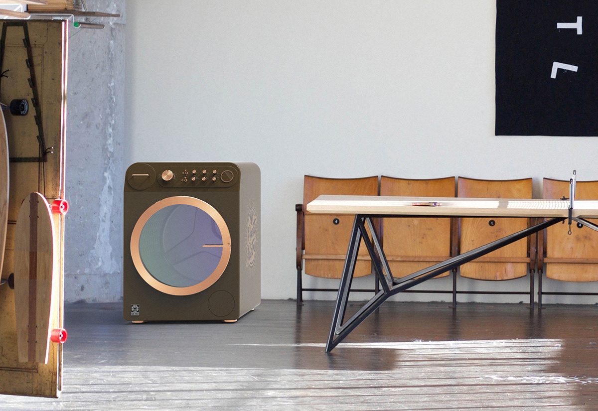 Washing machine，pinkycolor ，roller，Retro，