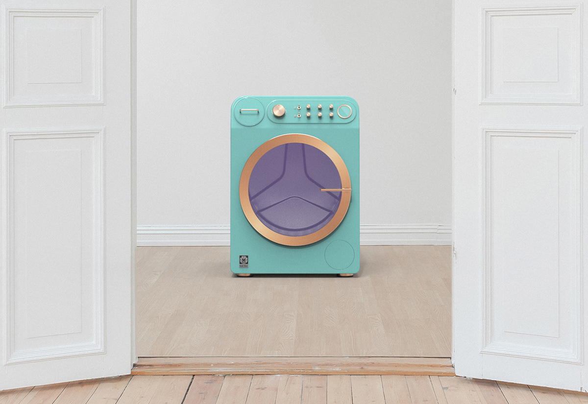 Washing machine，pinkycolor ，roller，Retro，