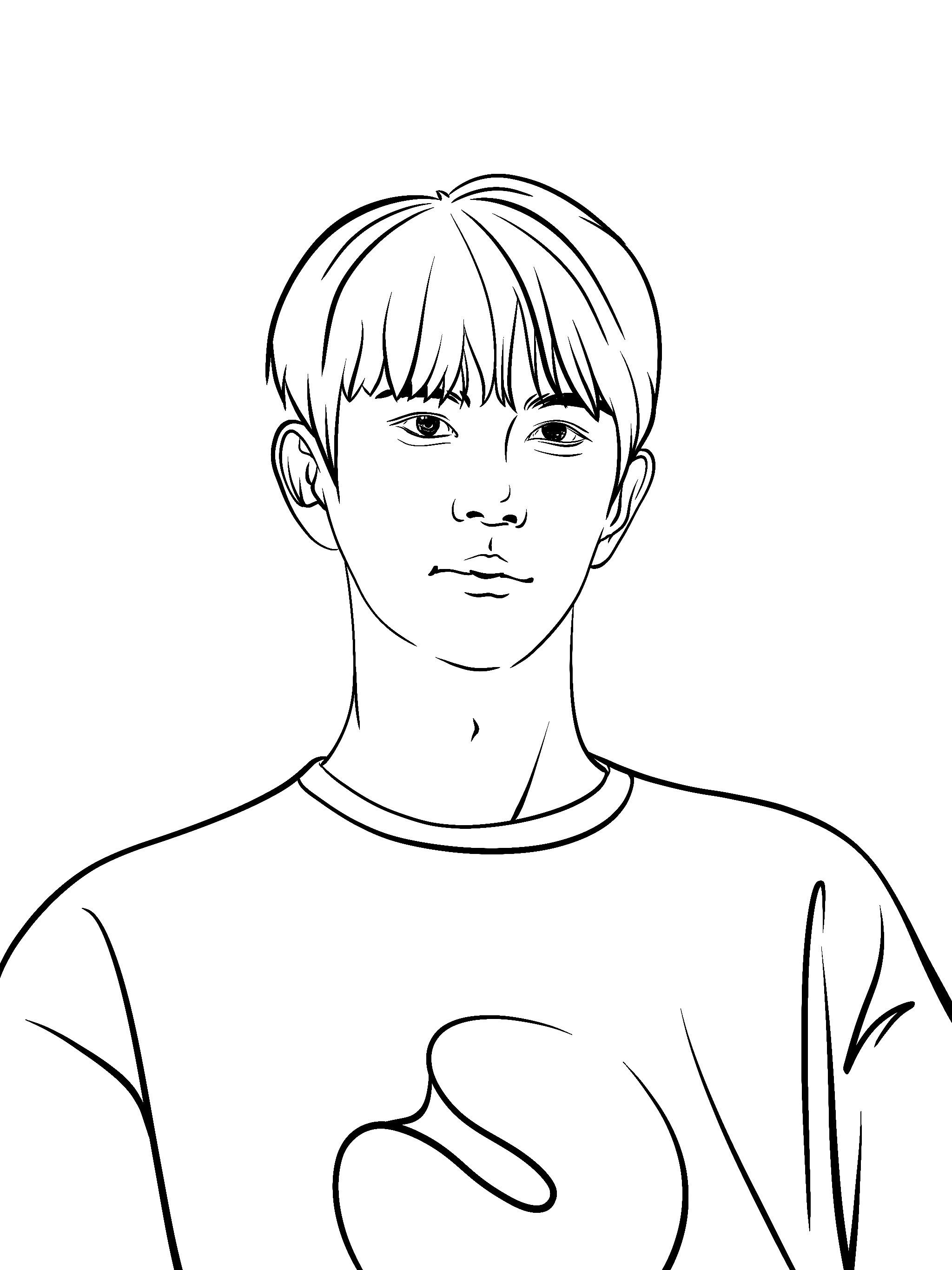 character，Line drawing，painting，draw，Ubee ，Procreate，black and white，