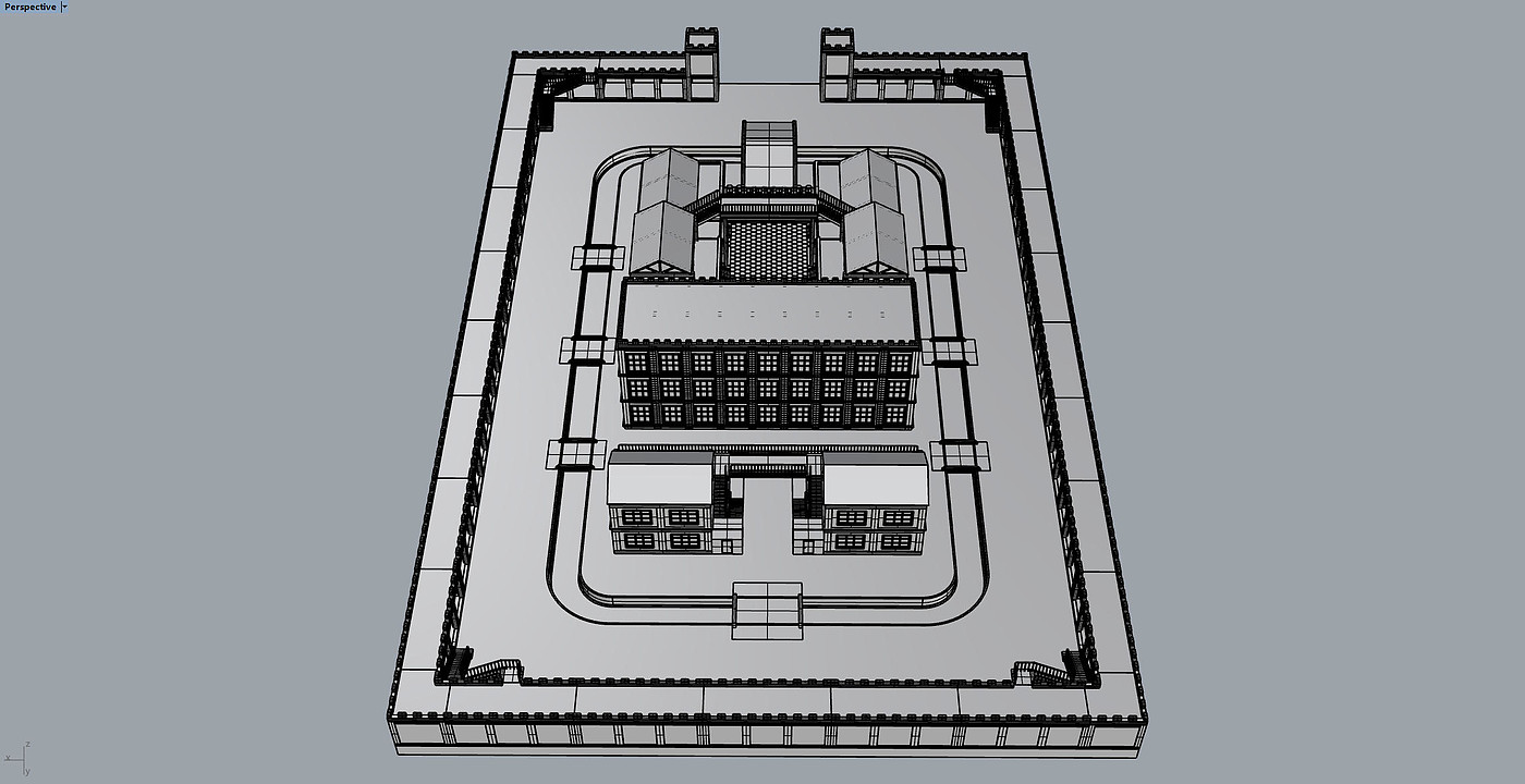 Central Axis Symmetrical Building Group，