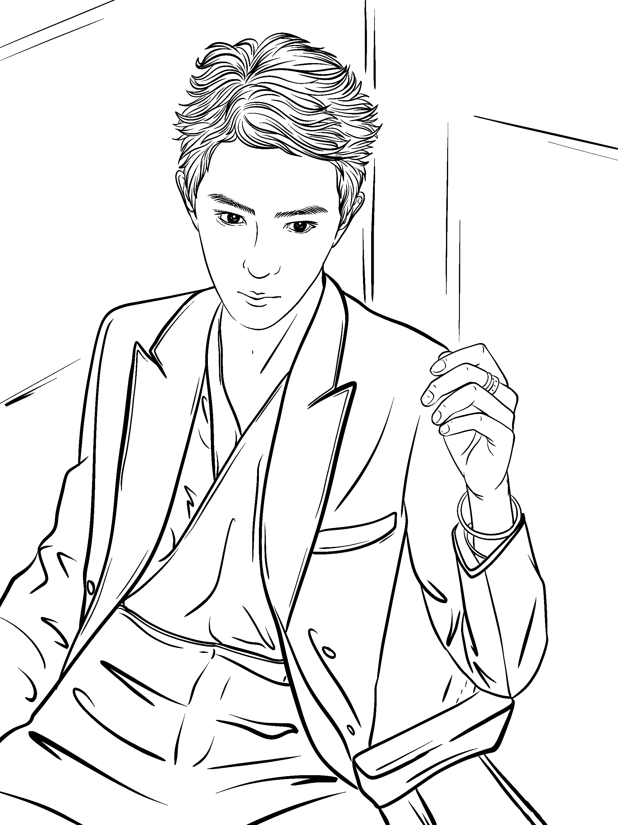 character，Line drawing，painting，