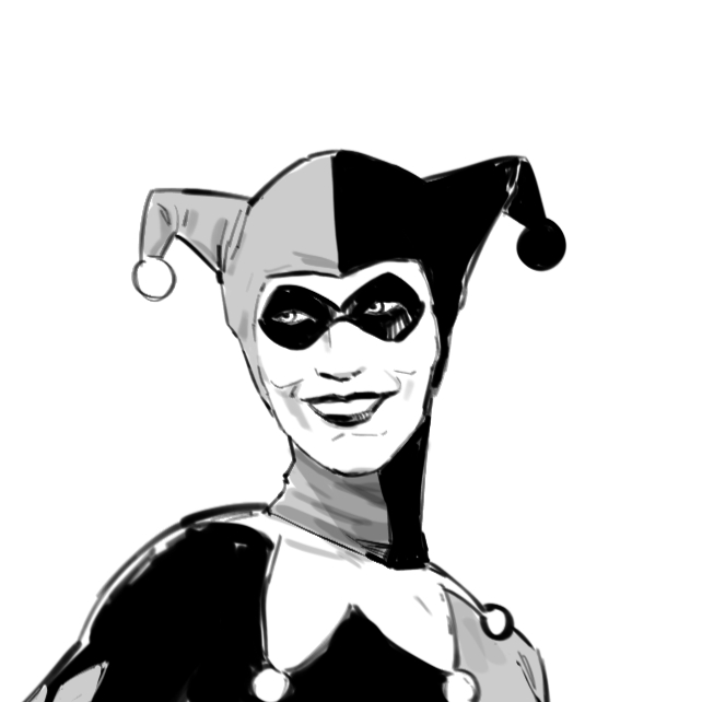 clown，Batman，Beautiful comic wind，Little ugly girl，Illustration，Meiman，cartoon，Character design，