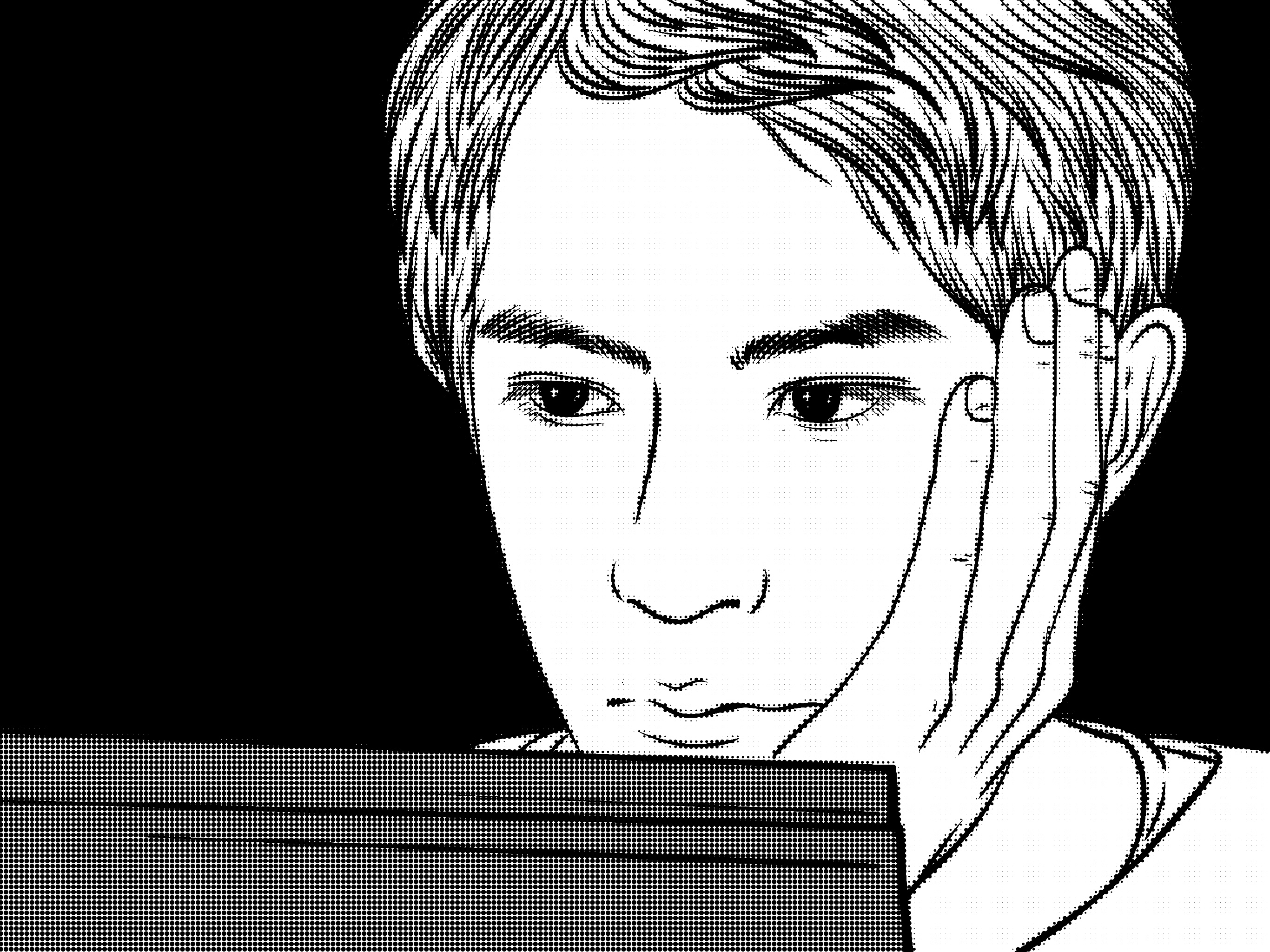 painting，character，Line drawing，black and white，draw，