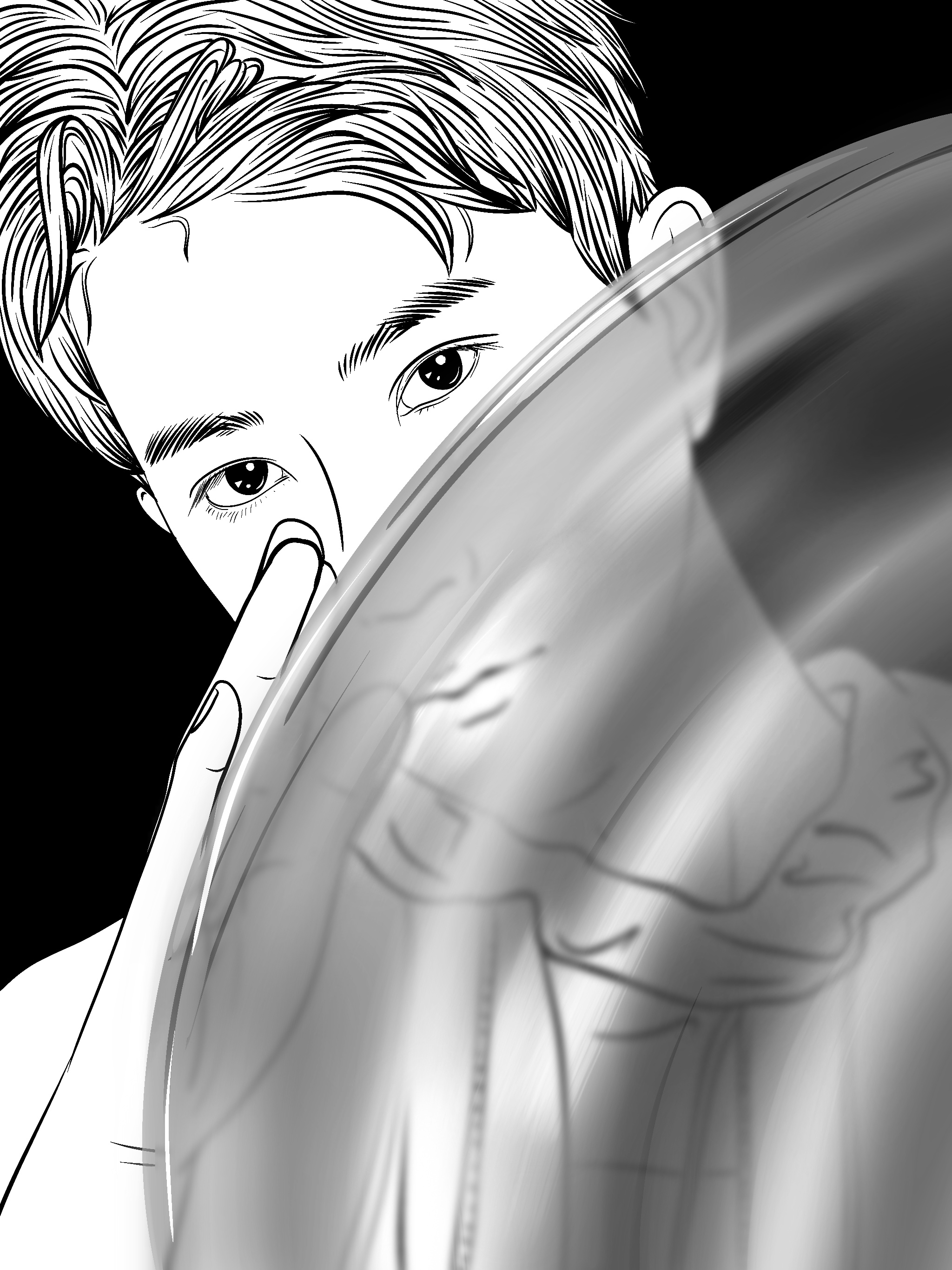 painting，character，Line drawing，black and white，draw，