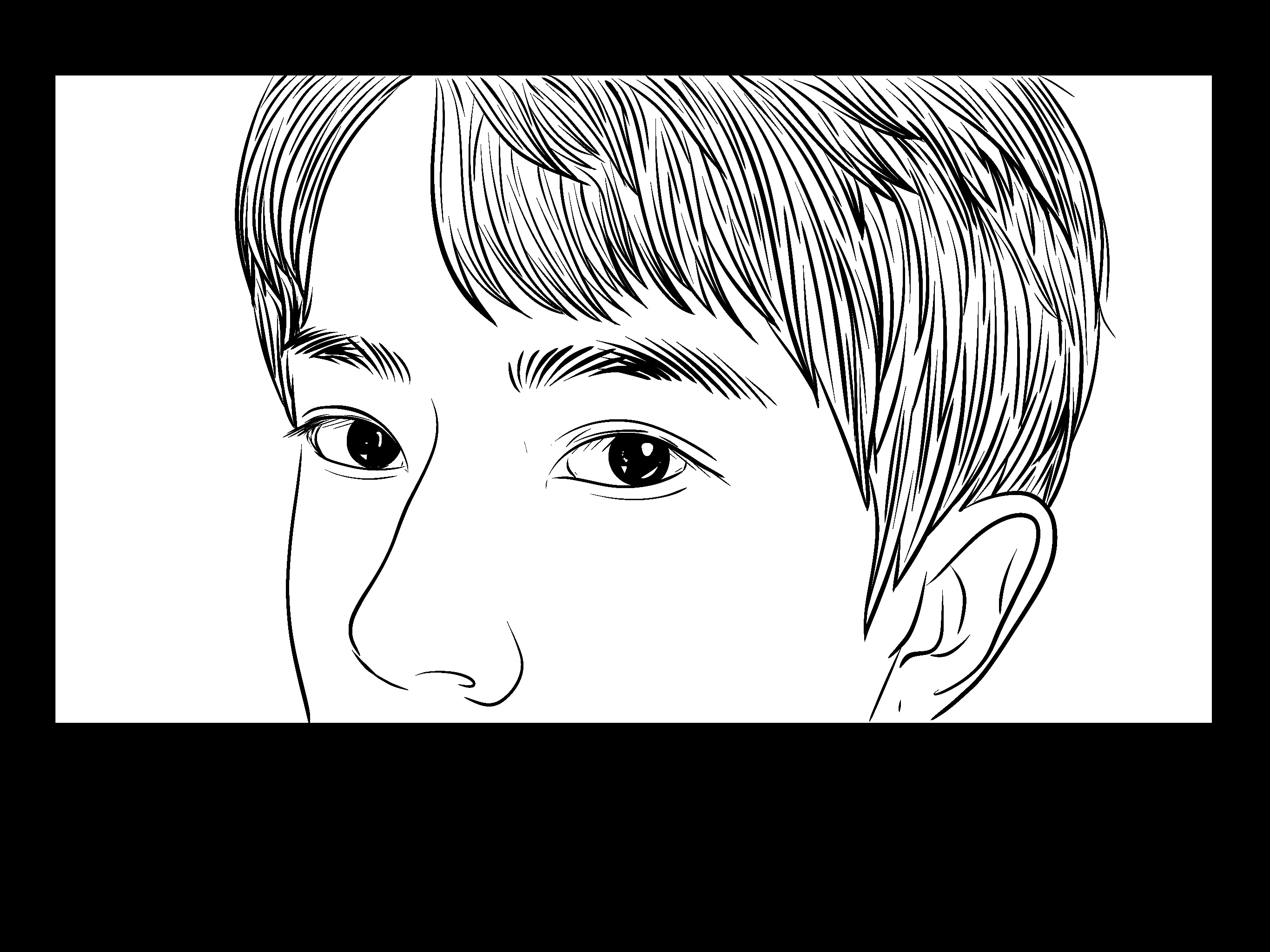 painting，character，Line drawing，black and white，draw，