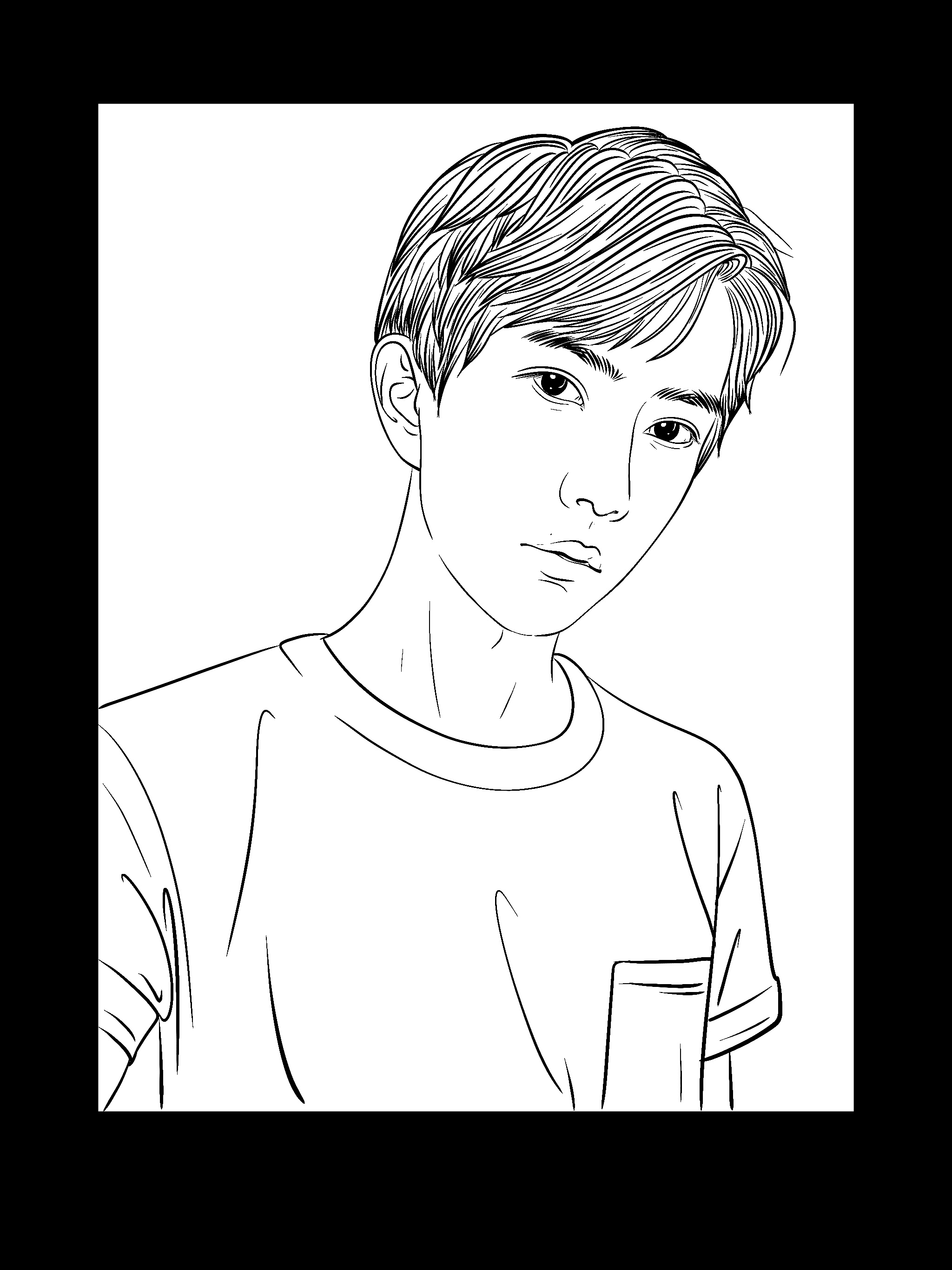 painting，black and white，character，Line drawing，