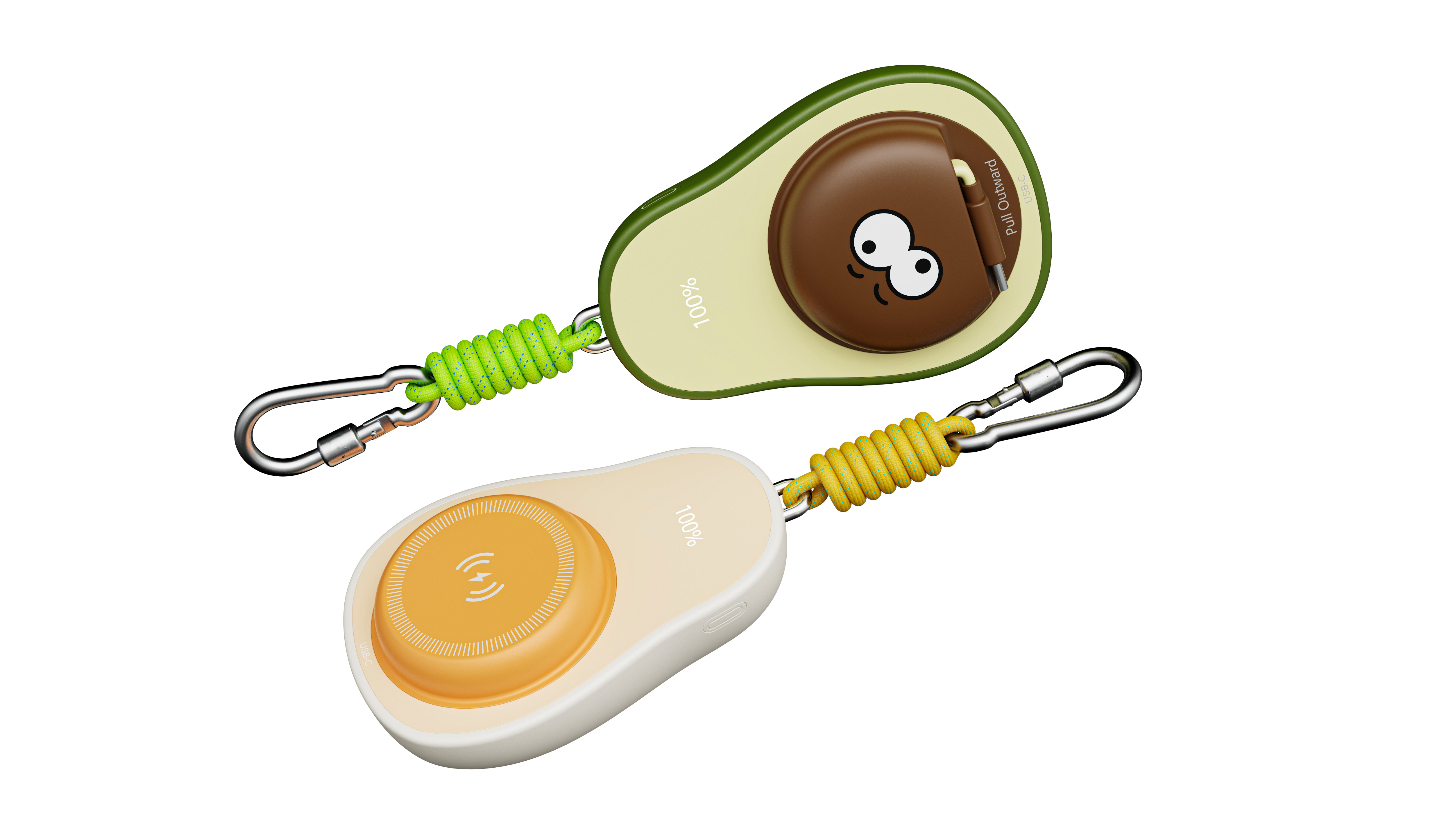 avocado，portable battery，flexible wire，lovely，fashion，3C products，