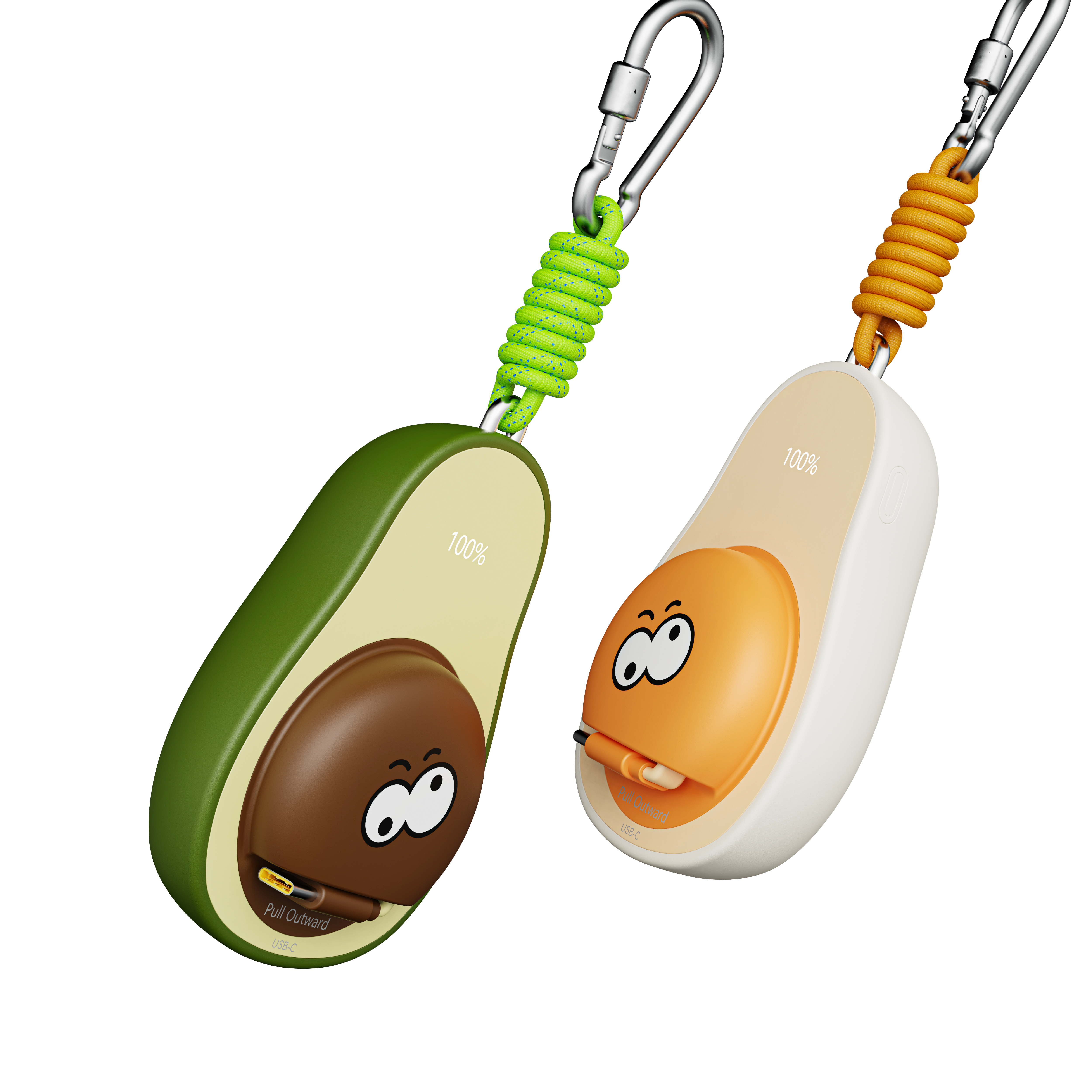 avocado，portable battery，flexible wire，lovely，fashion，3C products，