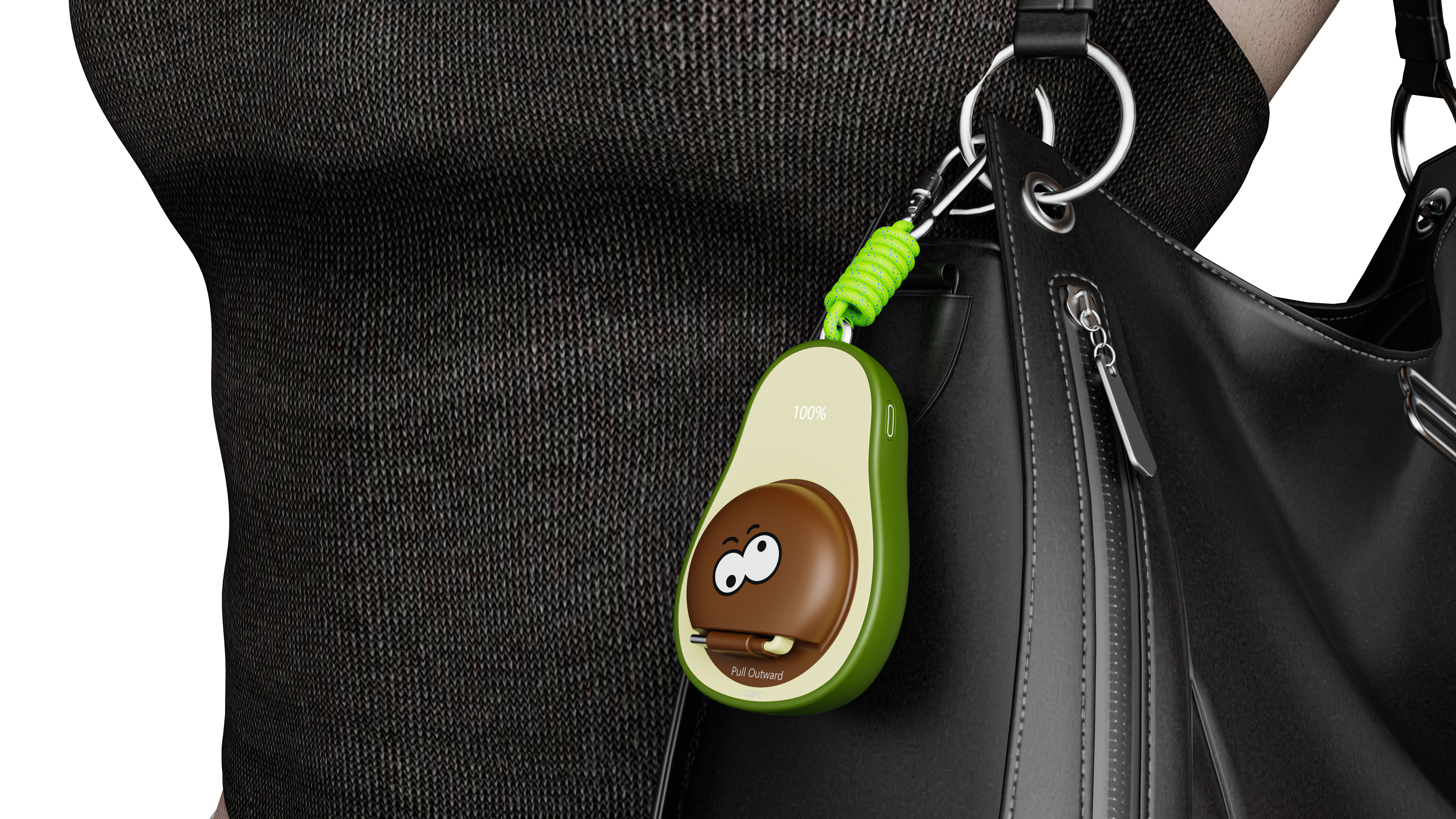 avocado，portable battery，flexible wire，lovely，fashion，3C products，