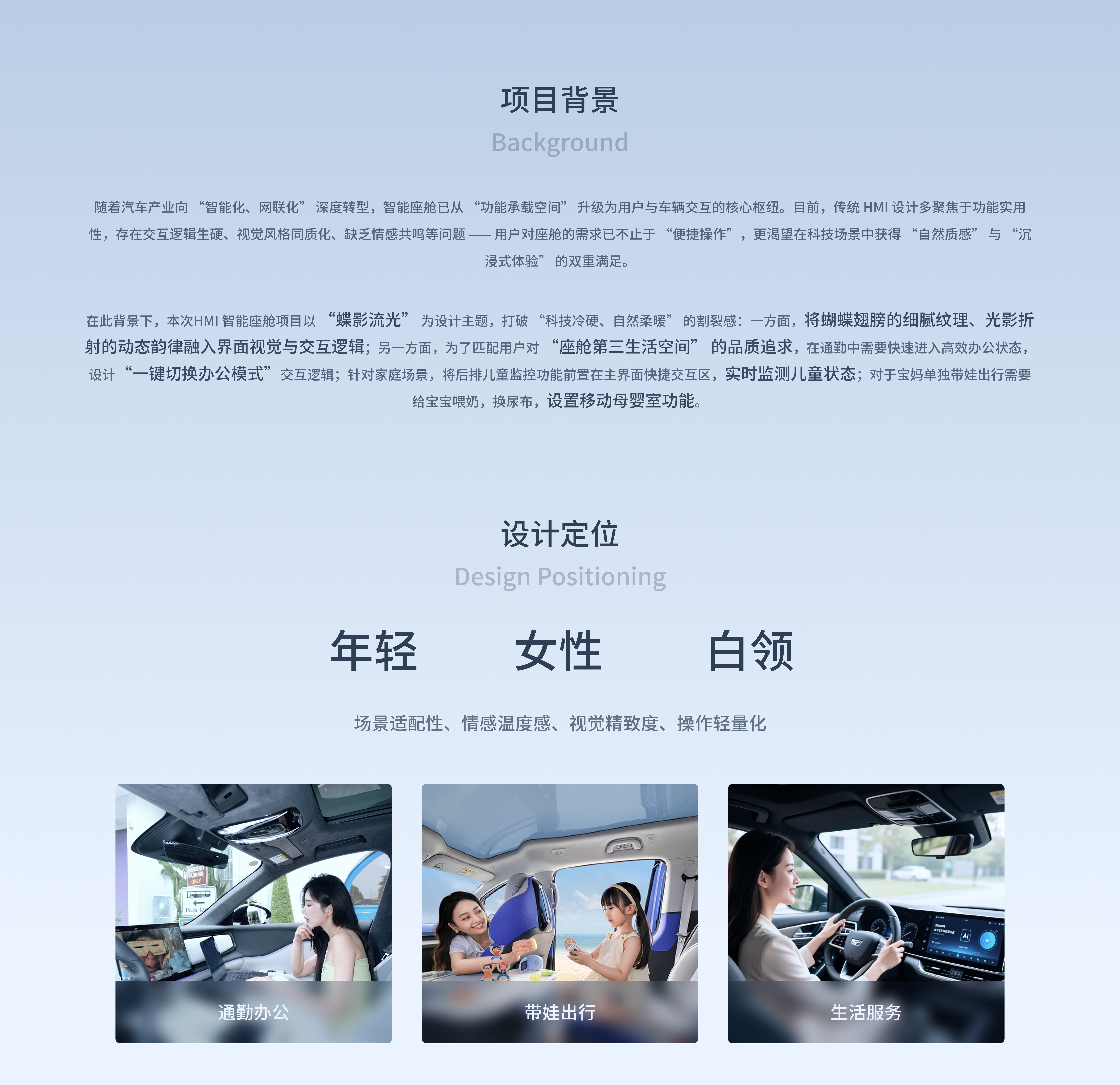 Concept Design, Smart Cockpit, Visual Design, Interaction Design，