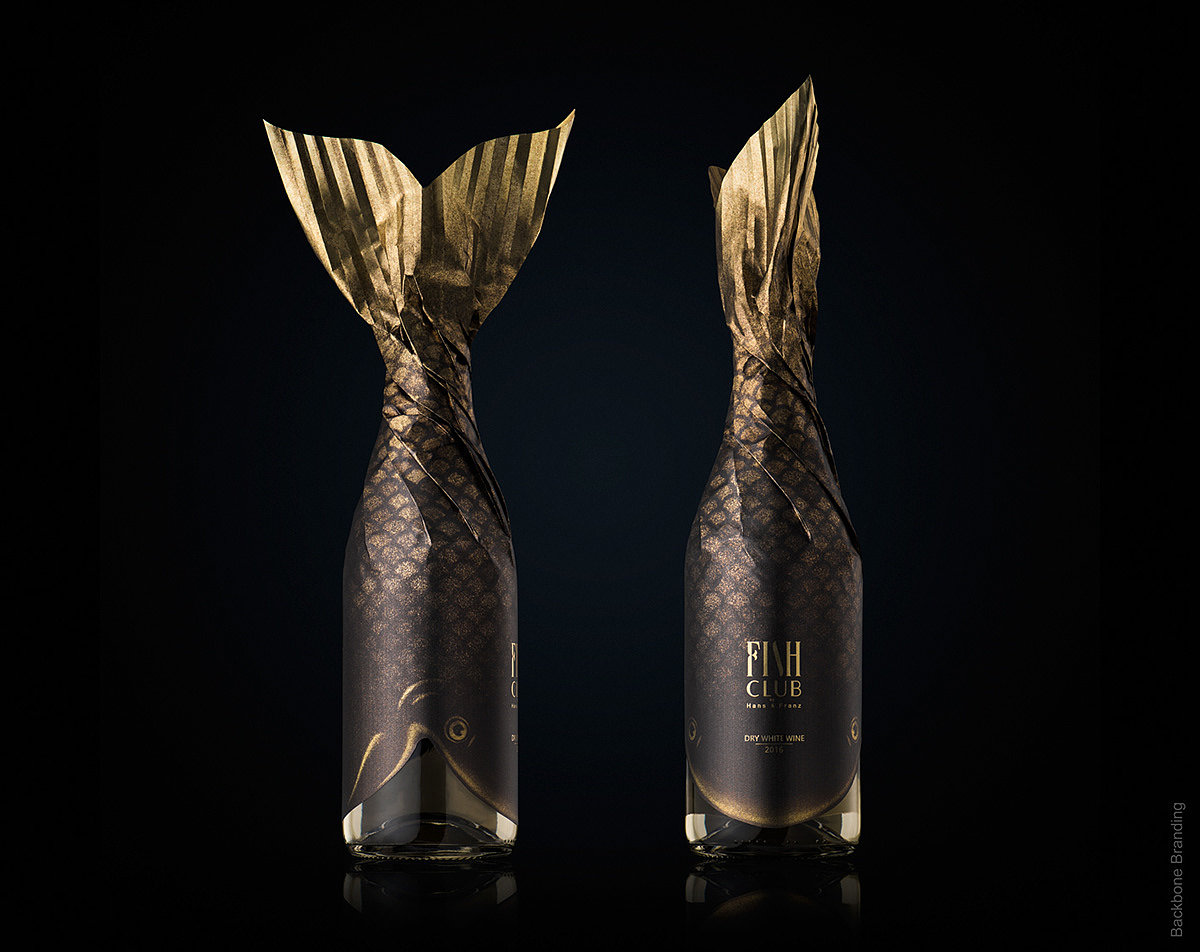Fish Club Wine，packing design，Bionics Design ，