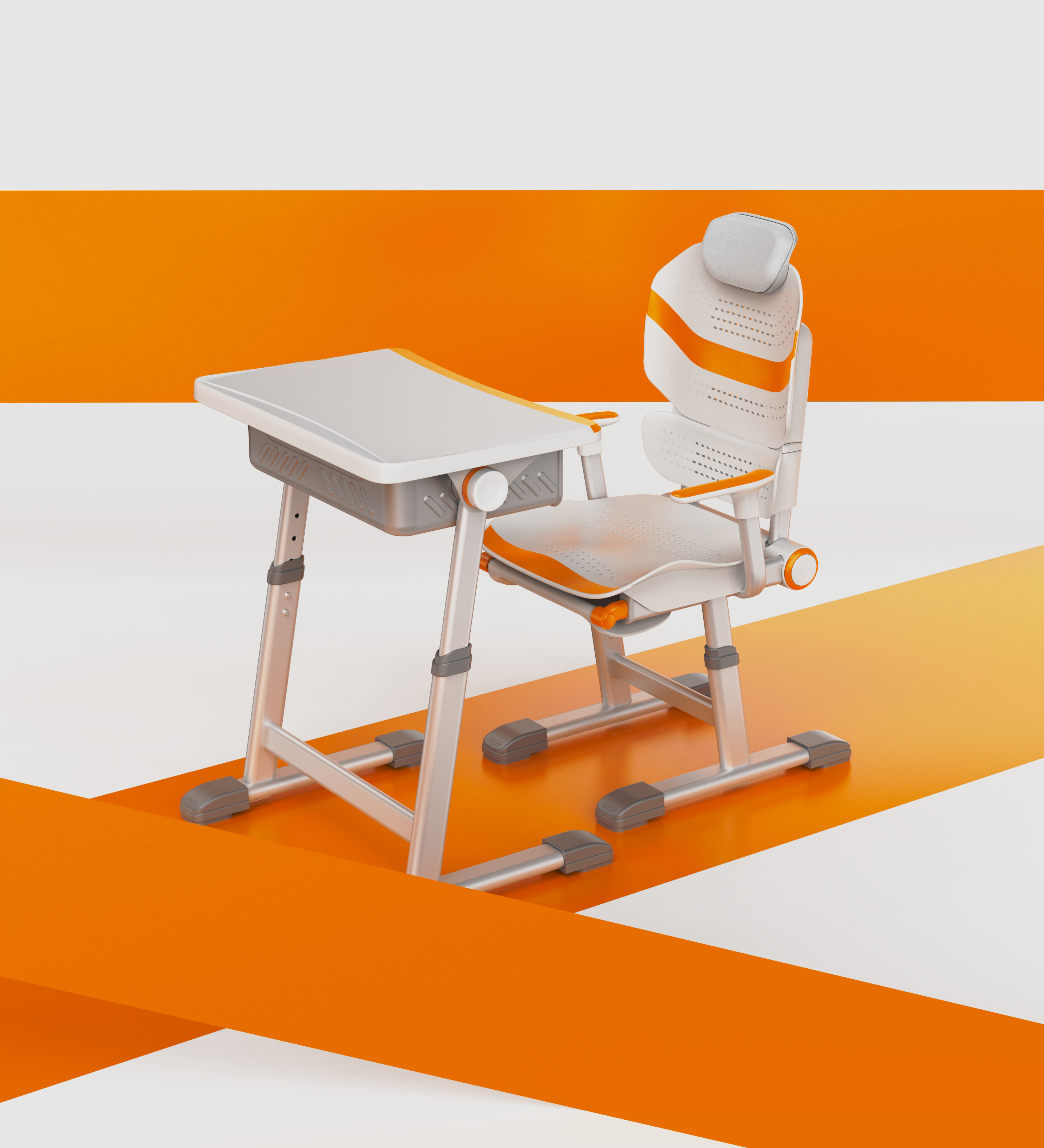 Student desks and chairs，Appearance design，Home furniture design，Tables and chairs，Ergonomics，practical and reasonable，