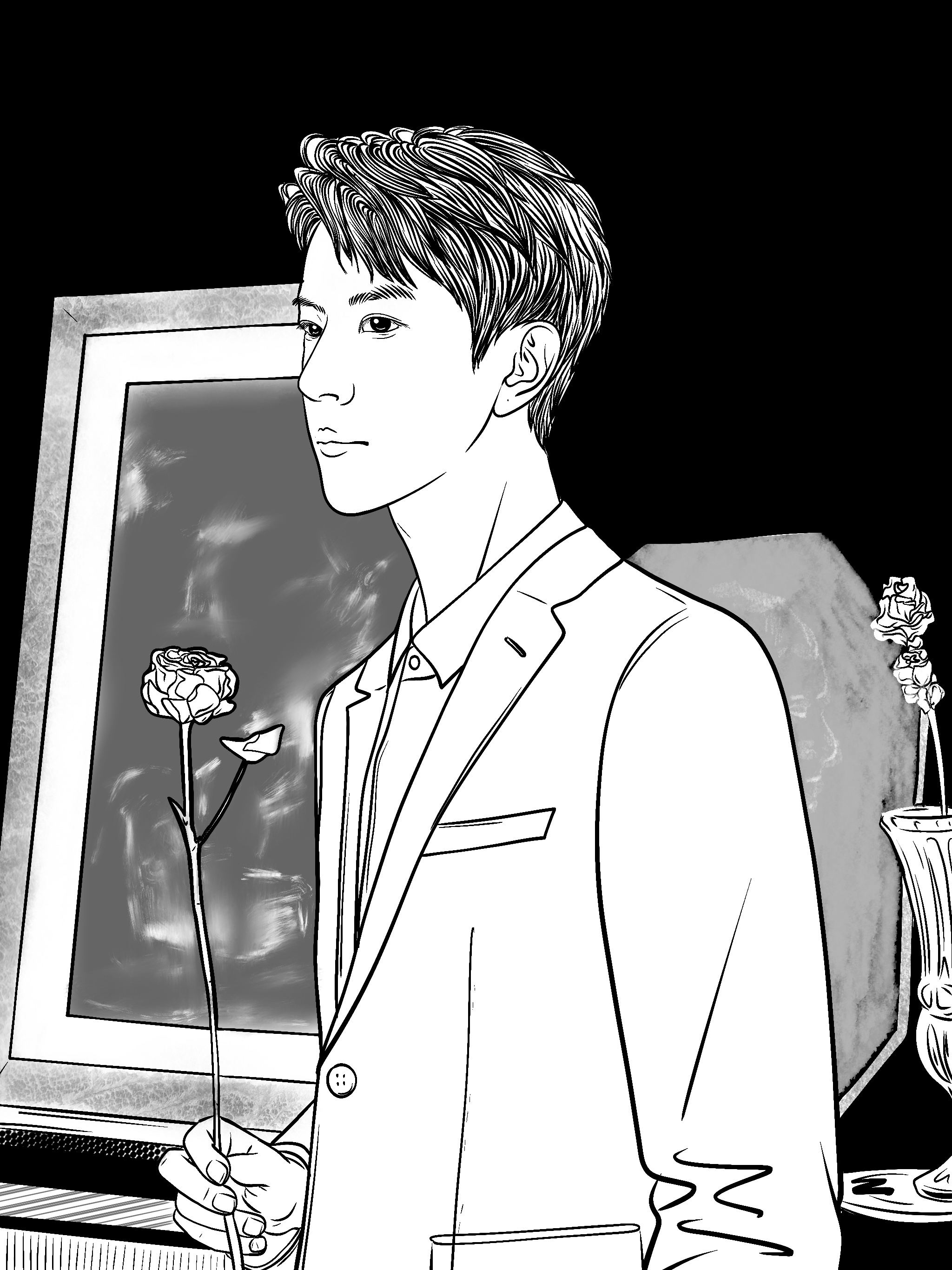 painting，Line drawing，