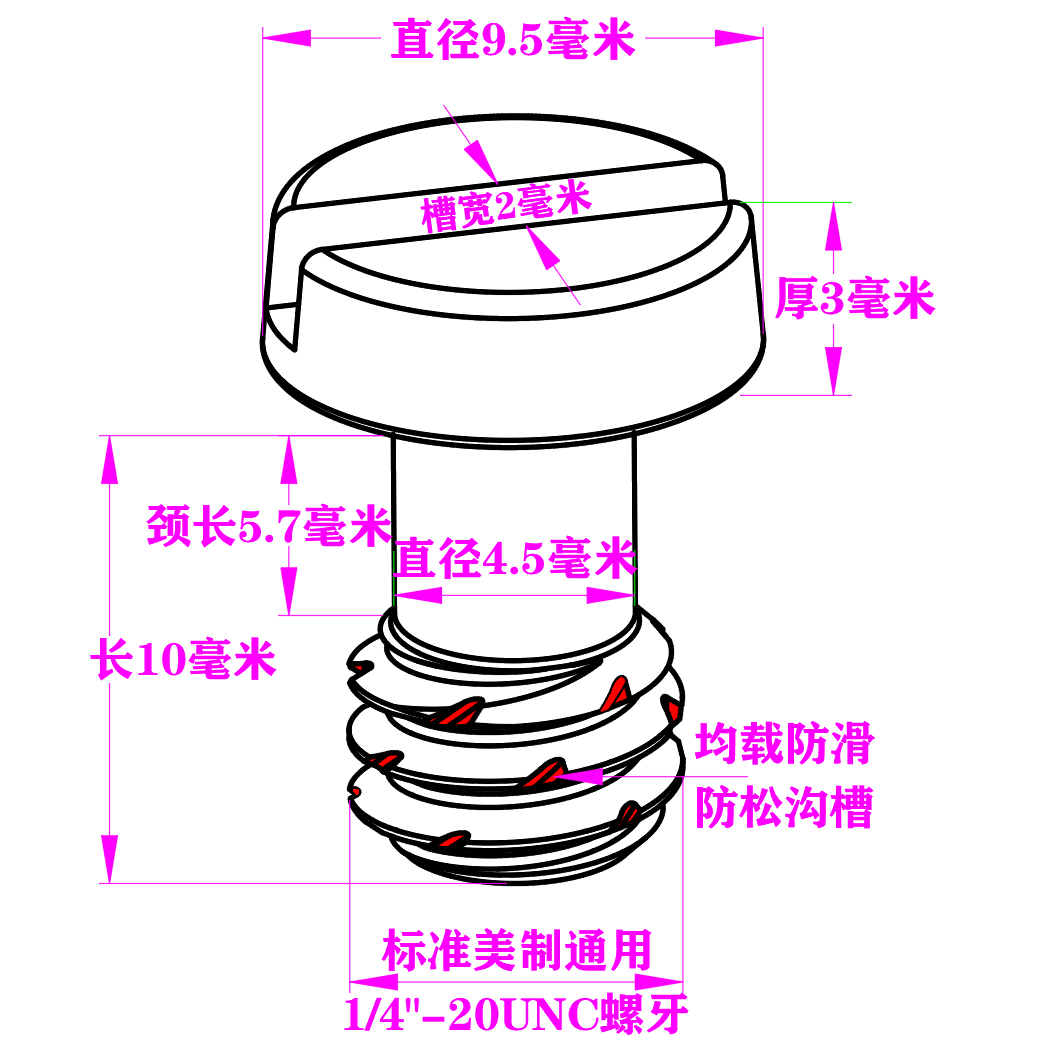Camera Screw，Photography Screws，1/4 universal screw，New photography camera screw，Stainless Steel Camera Screws，Anti-loosening and anti-seismic screws，