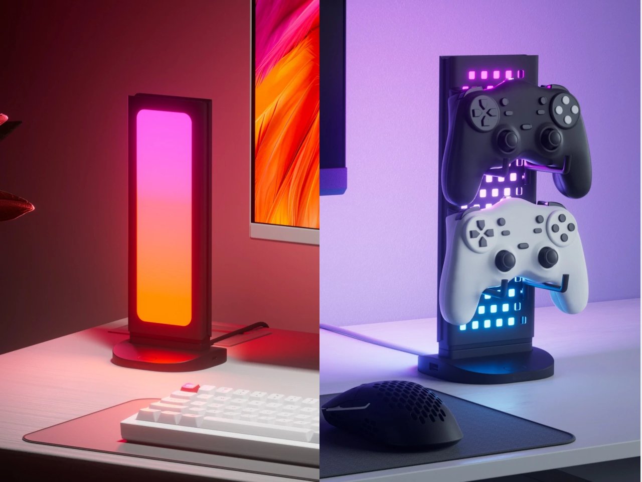 Nanoleaf，Double-sided RGB，Desktop storage，Minimalist Workbench，Tunnel slab，