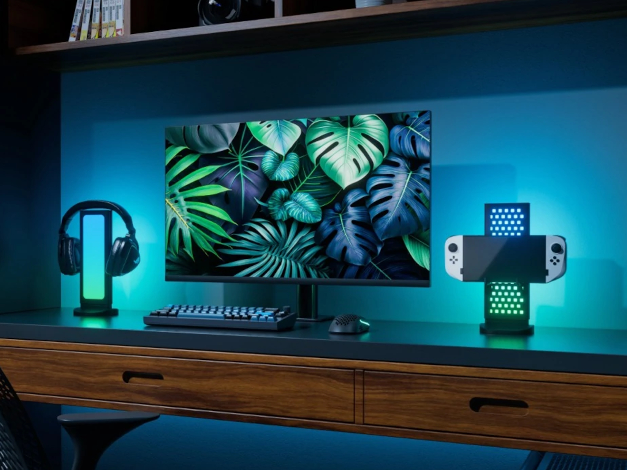 Nanoleaf，Double-sided RGB，Desktop storage，Minimalist Workbench，Tunnel slab，