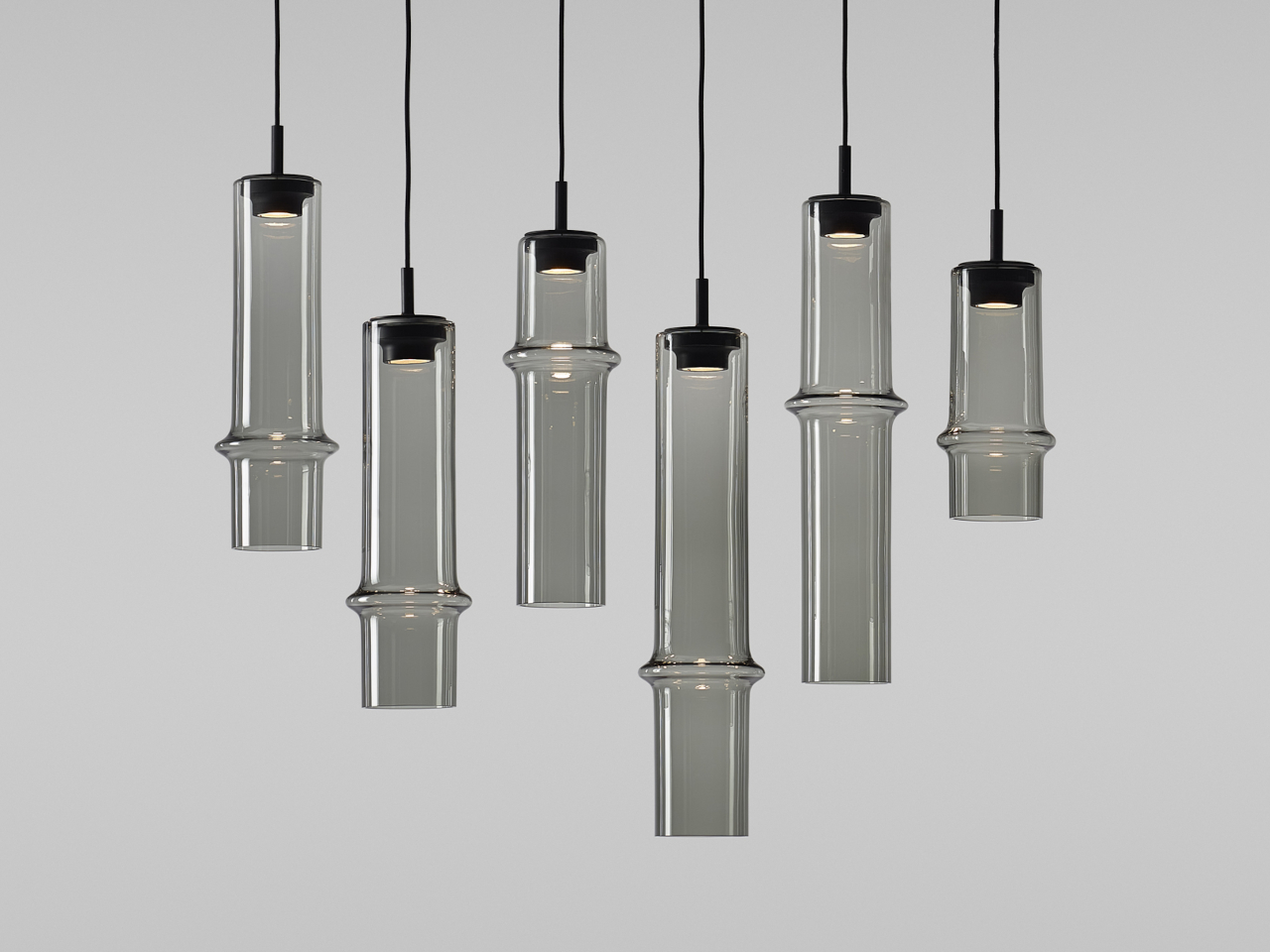 Bamboo Shadow Glass Lamp，Manual blowing，Natural Department，Zen home，Minimalist design ，