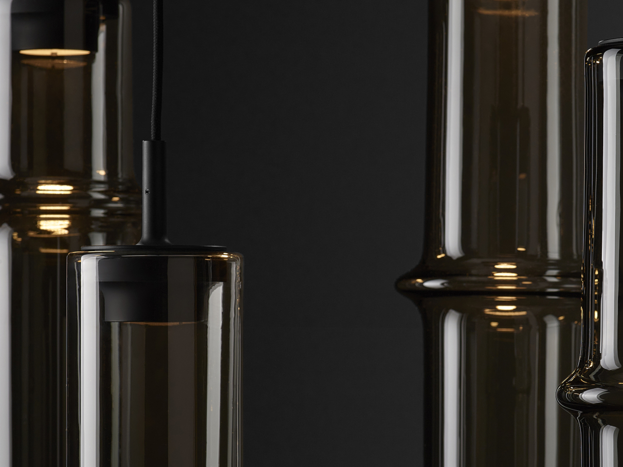 Bamboo Shadow Glass Lamp，Manual blowing，Natural Department，Zen home，Minimalist design ，