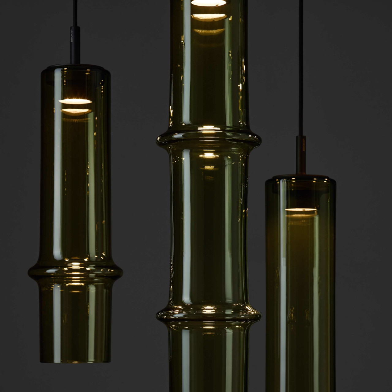 Bamboo Shadow Glass Lamp，Manual blowing，Natural Department，Zen home，Minimalist design ，