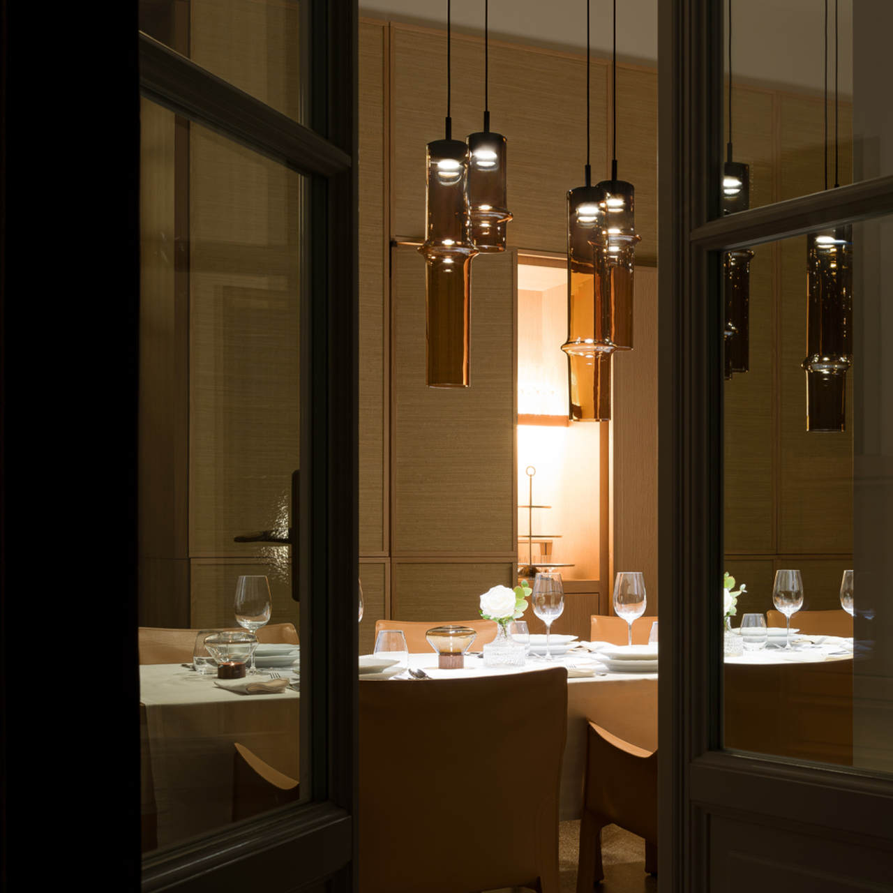 Bamboo Shadow Glass Lamp，Manual blowing，Natural Department，Zen home，Minimalist design ，