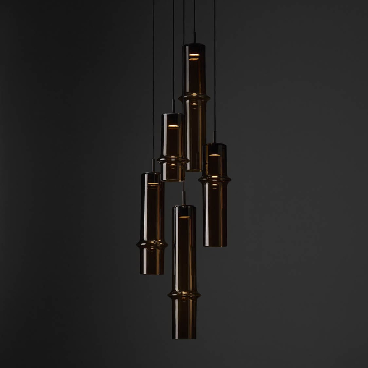 Bamboo Shadow Glass Lamp，Manual blowing，Natural Department，Zen home，Minimalist design ，