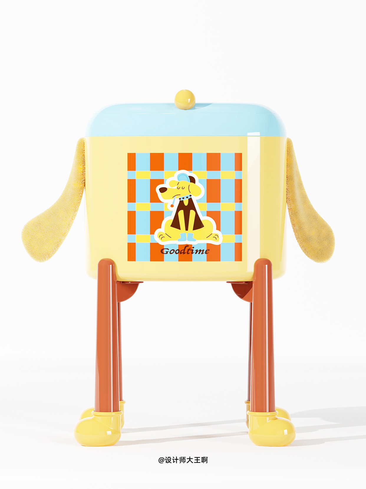 Trash can design，Bend-free trash can，trash can，Bionics Design ，product design，Creative design，Home design，Commodity Design，