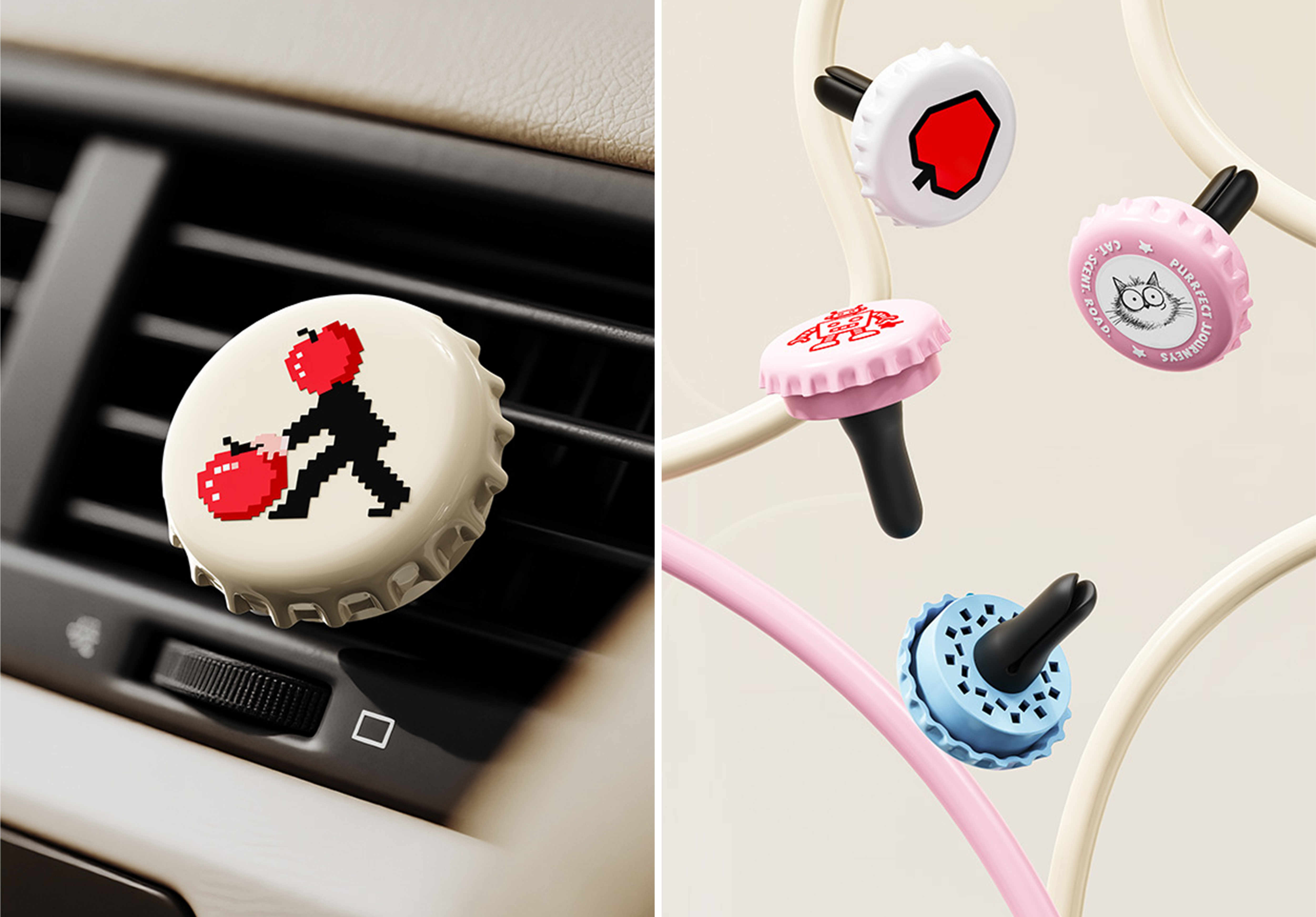 Car Aromatherapy Design of Slow Accompanying Bottle Cap，Slow Fragrance，Zero-to-One Design，product design，industrial design，
