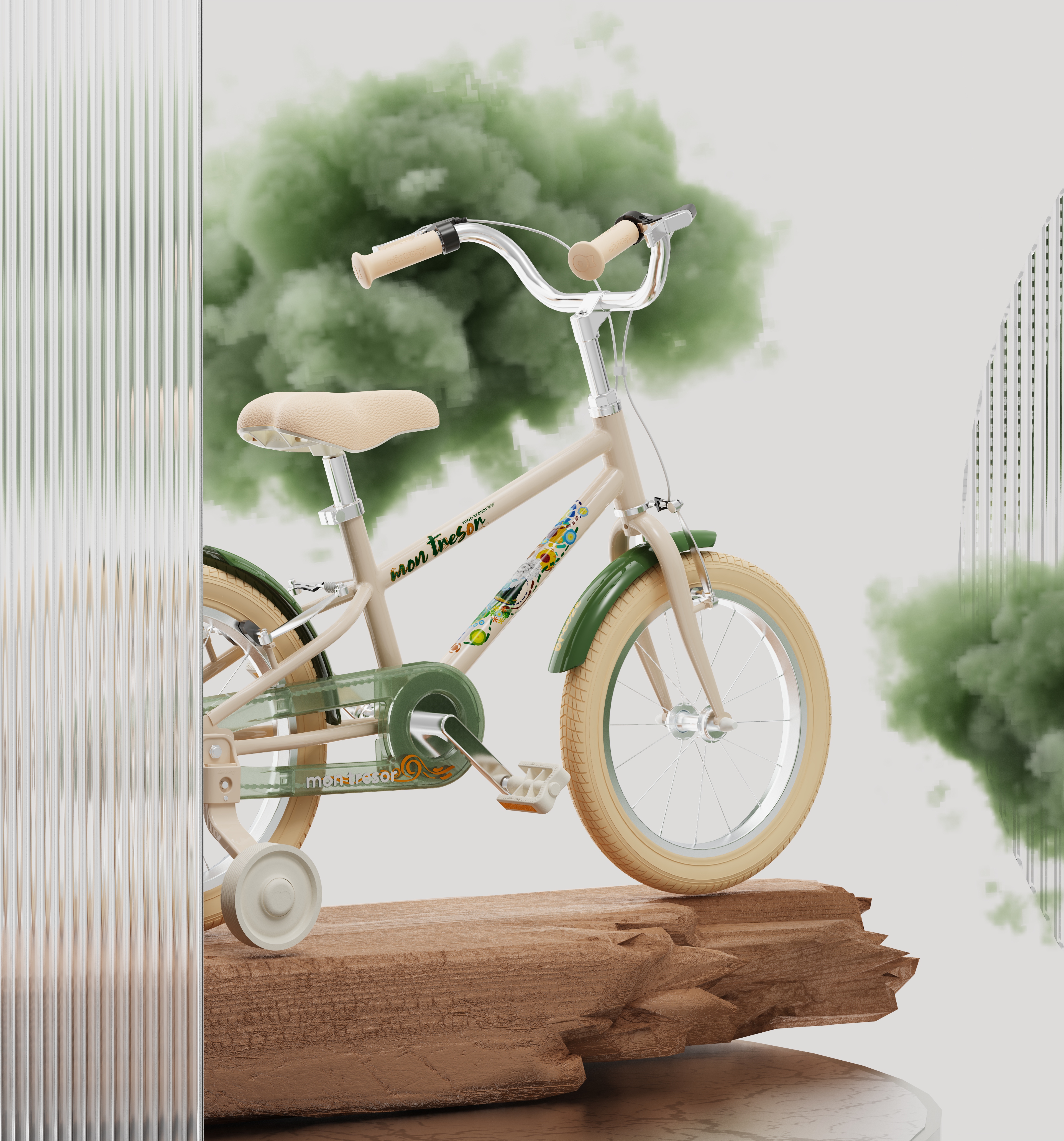 Painting，a literary creation，Bicycle，Children bicycle，The Big Artist，