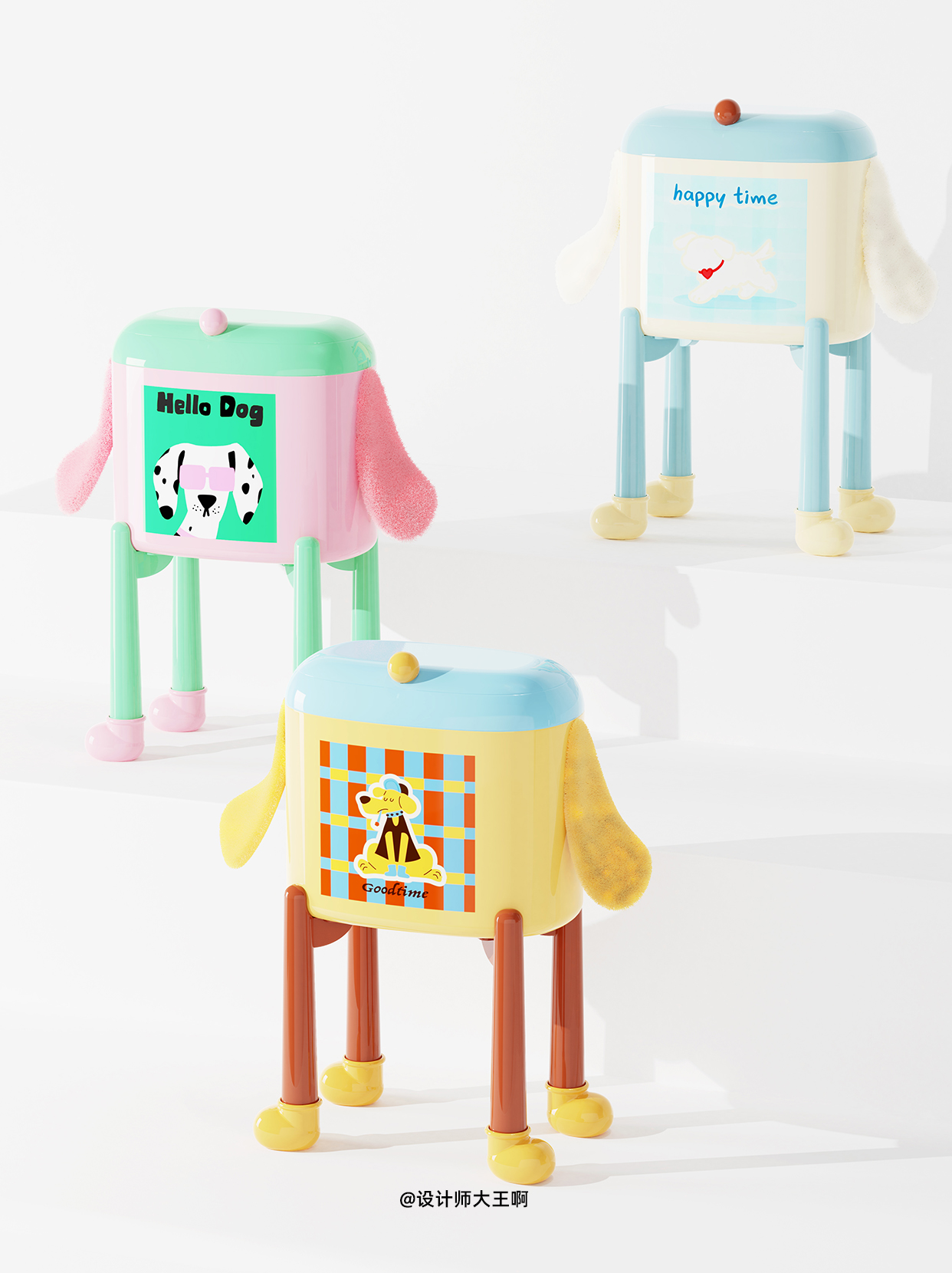 Trash can design，Bend-free trash can，trash can，Bionics Design ，product design，Creative design，Home design，Commodity Design，