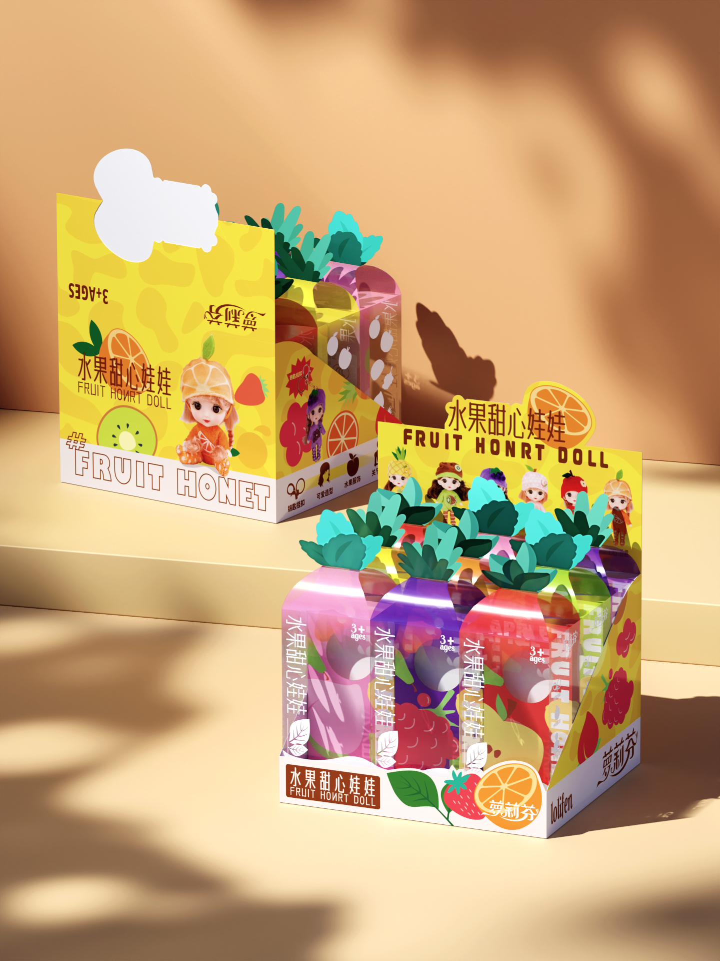 Fruit packaging，Food packaging，Toy packaging，Tide play packaging，Blind box，Gift box，Original design，Breathing Design，