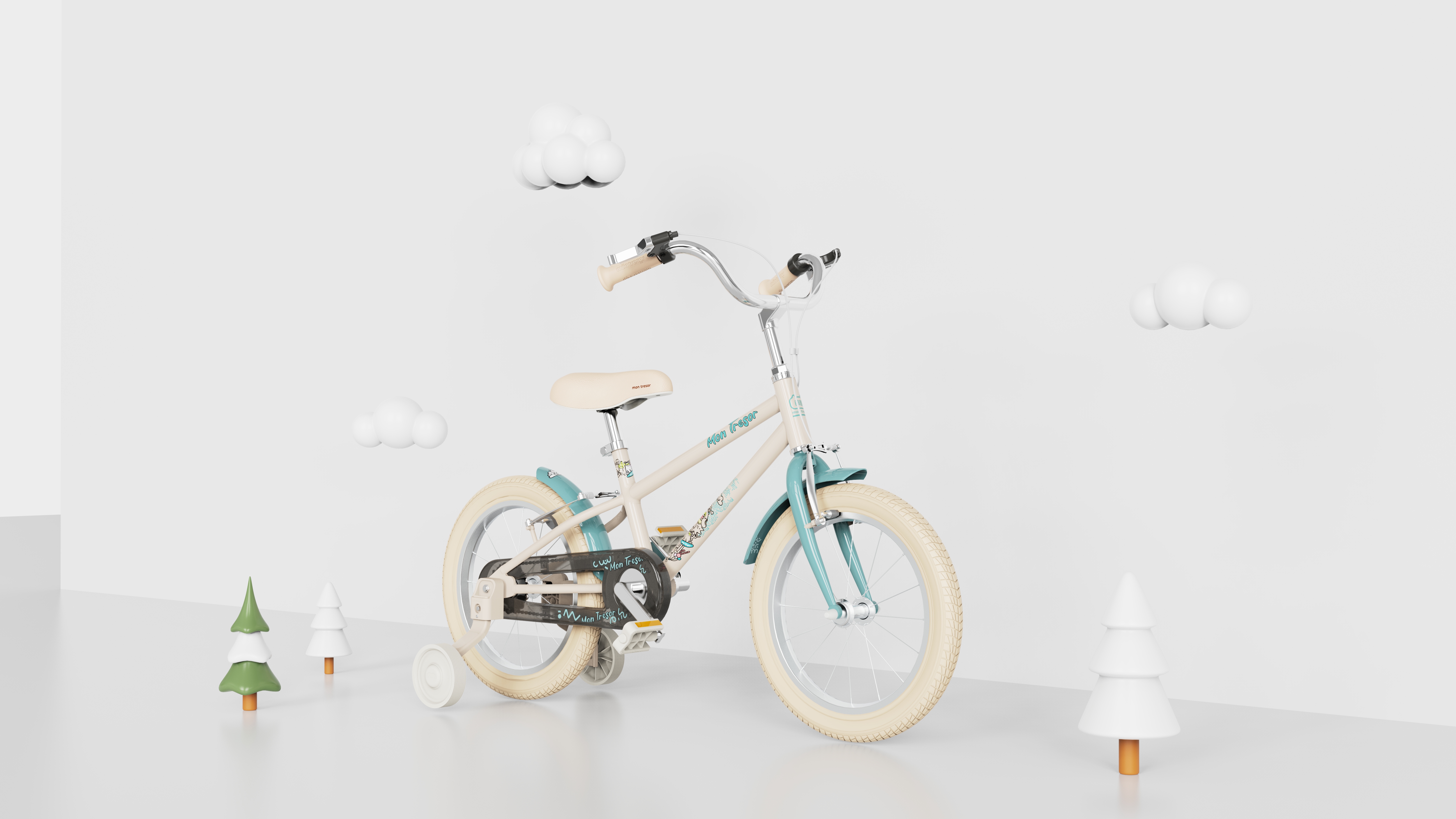 Painting，originality，Bicycle，Children bicycle，IP image，