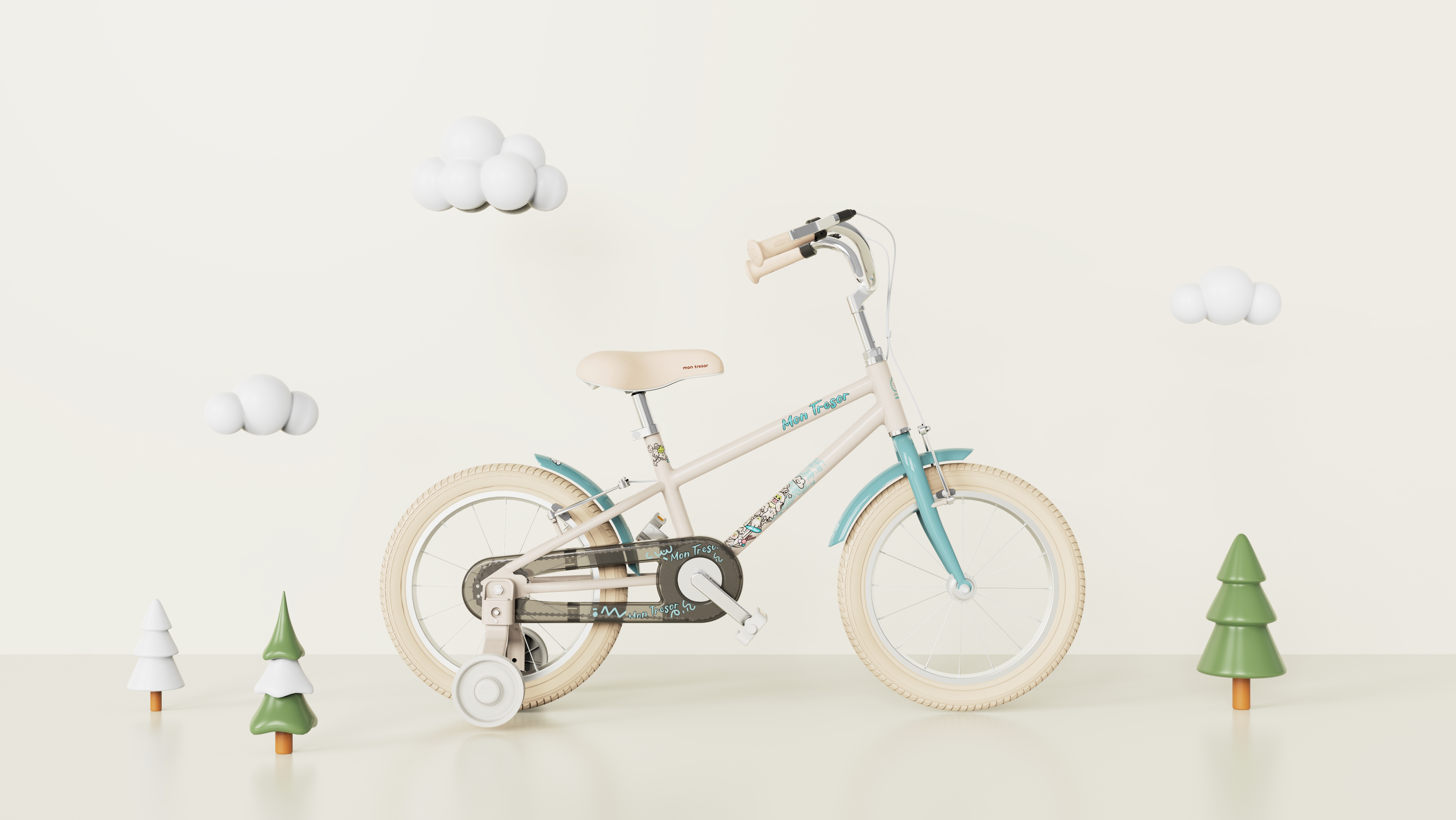 Painting，originality，Bicycle，Children bicycle，IP image，