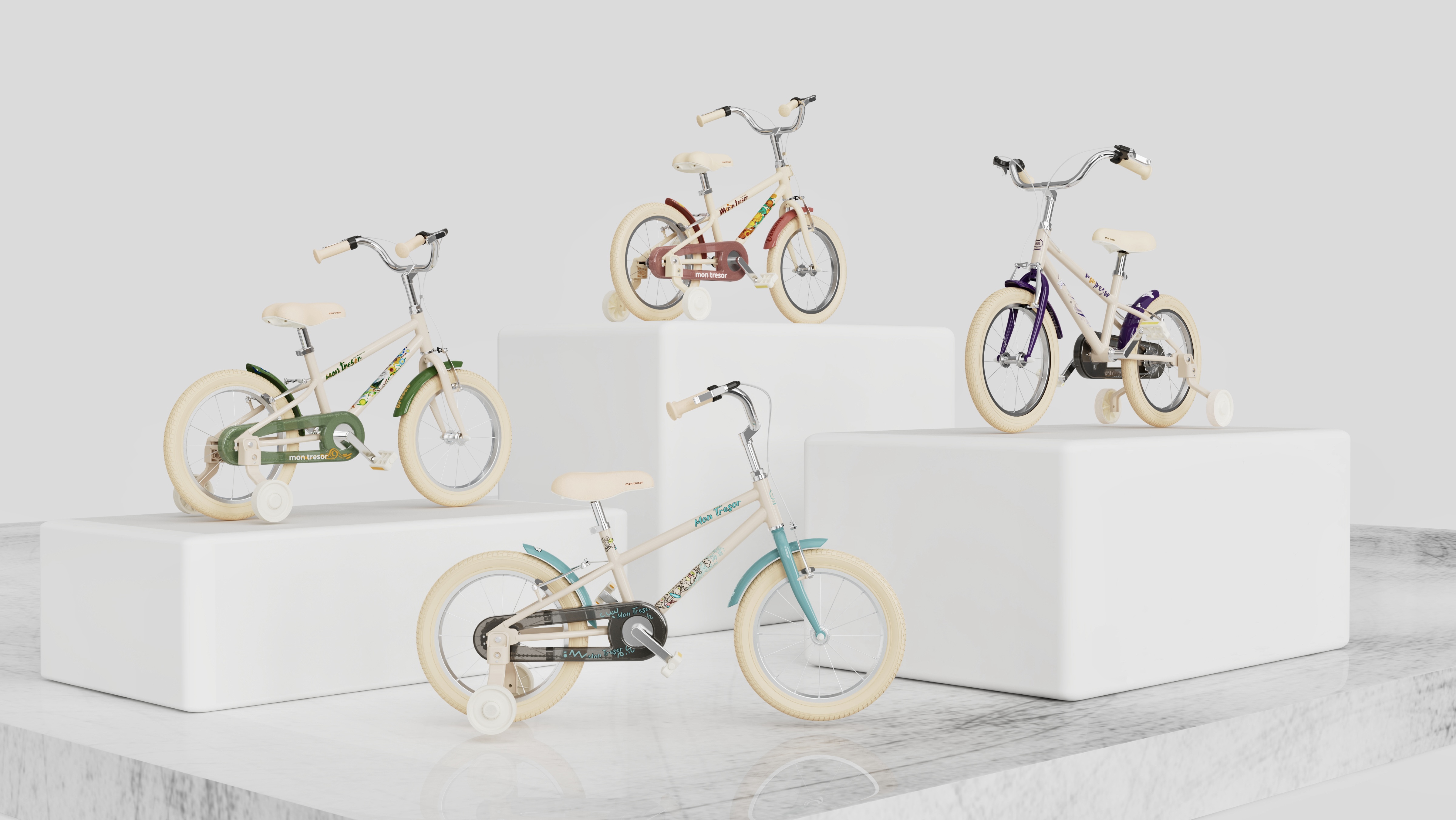 Painting，originality，Bicycle，Children bicycle，IP image，