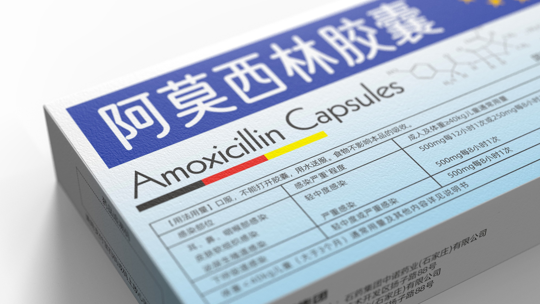 prescription drug packaging design，Antibiotic drug packaging，Amoxicillin capsule packaging，