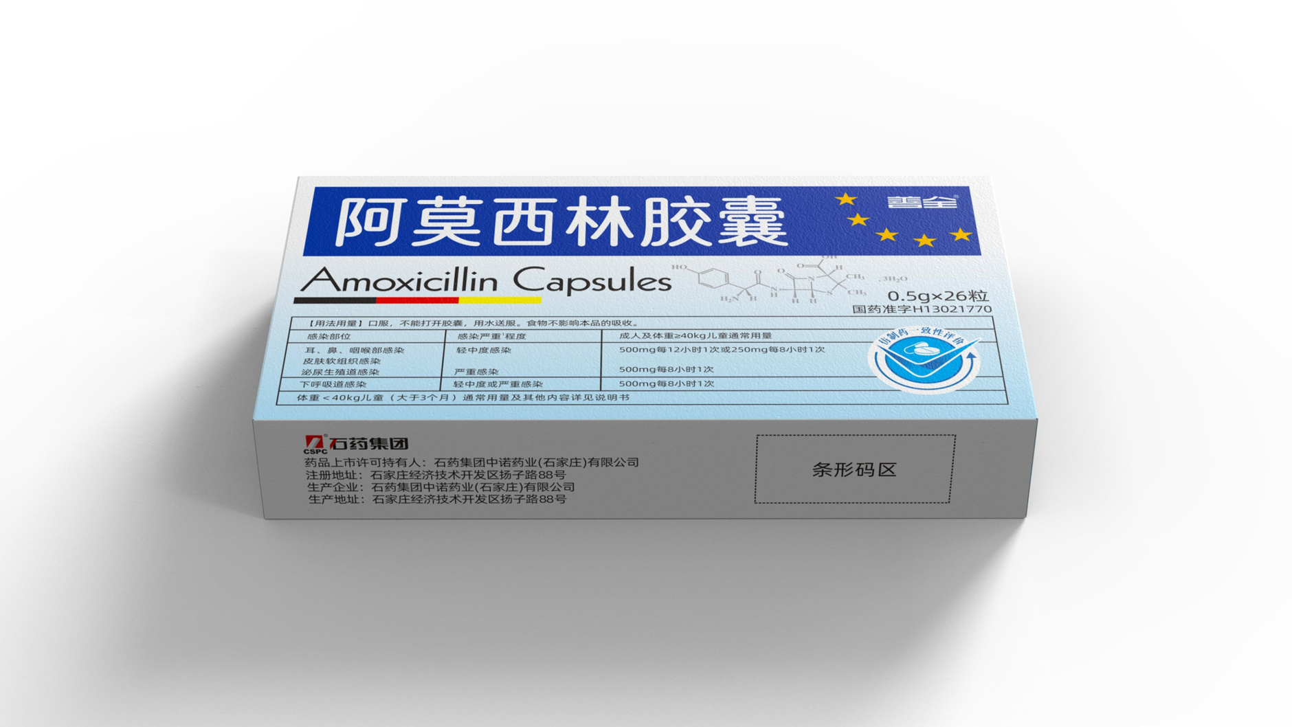 prescription drug packaging design，Antibiotic drug packaging，Amoxicillin capsule packaging，