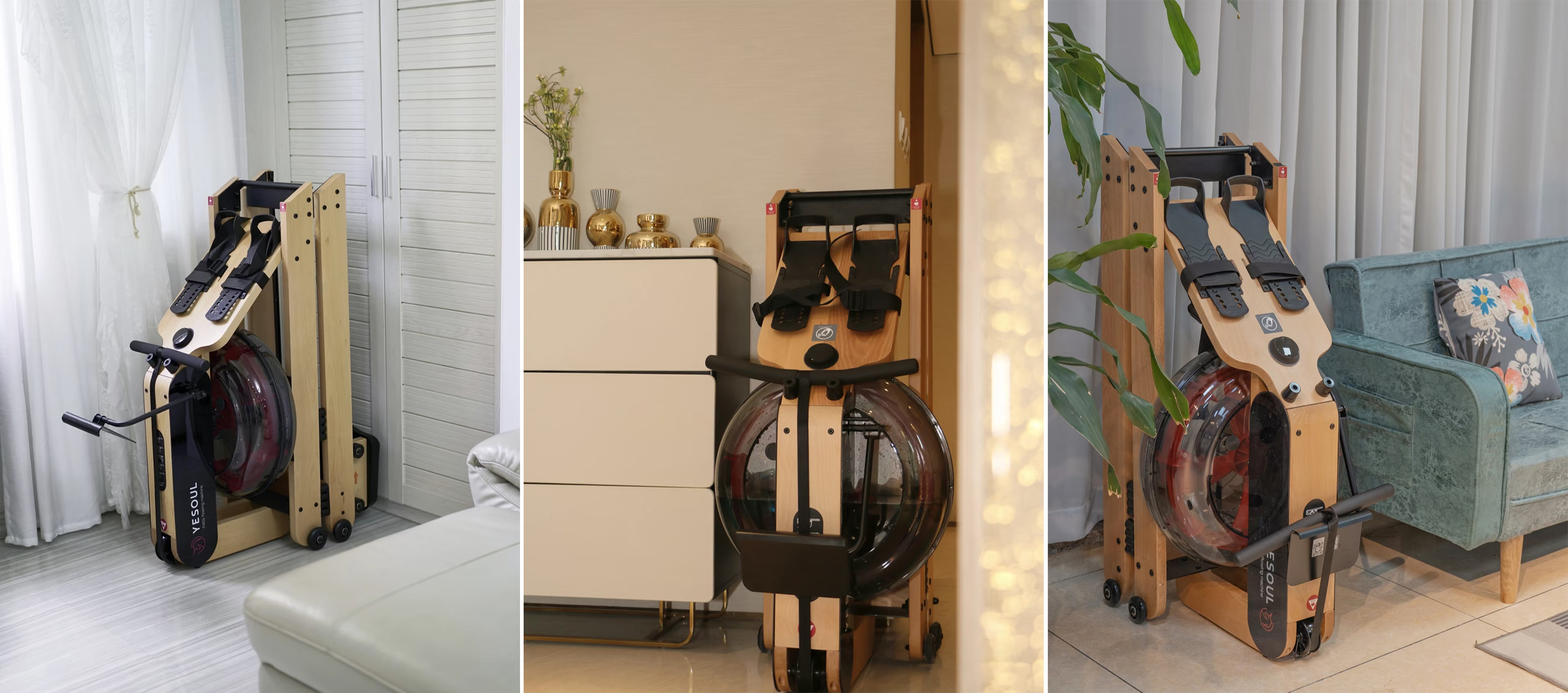 rowing machines, fitness equipment, water resistance rowing machines, adjustable resistance，