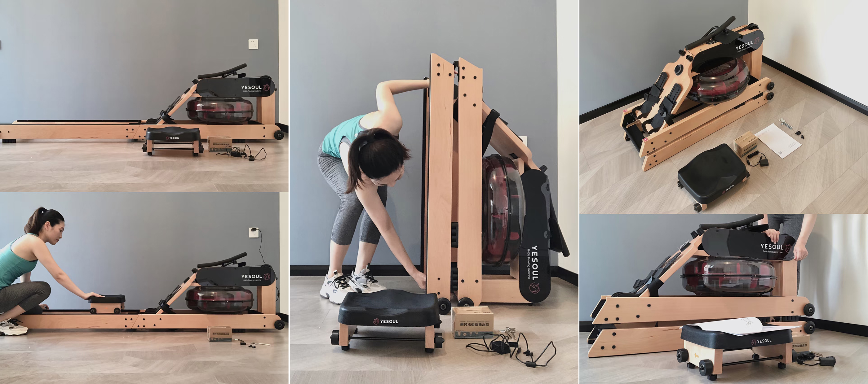 rowing machines, fitness equipment, water resistance rowing machines, adjustable resistance，