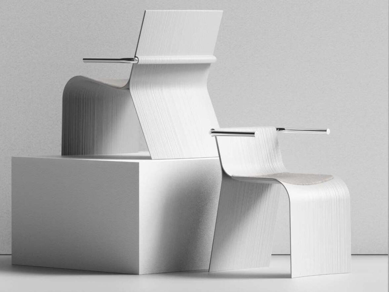 contour，Suspended handrail，Seamless design，Shaping cushion，3D printing，