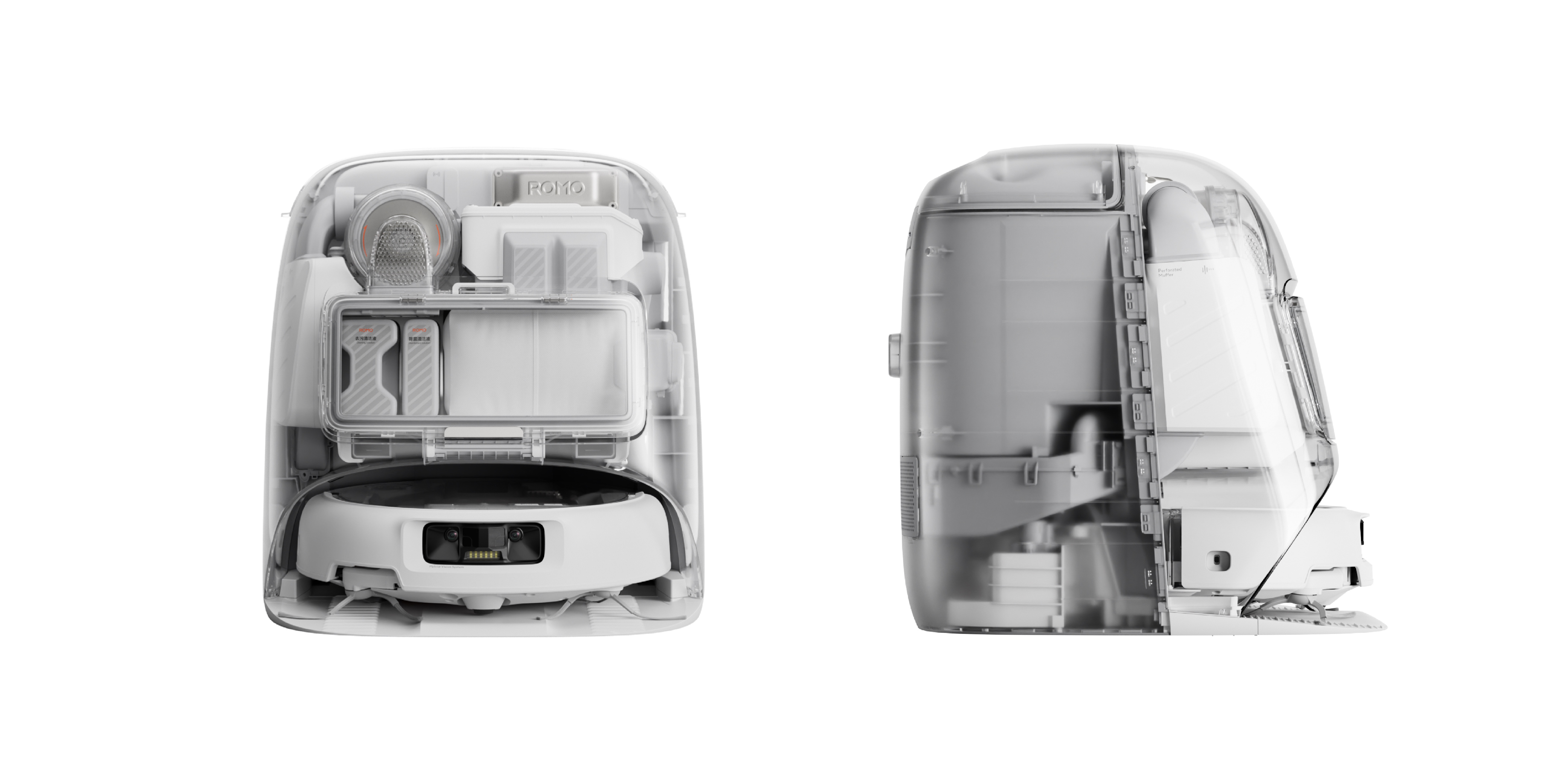 DAY，dji ，industrial design，Sweeping robot，Clean base station，transparent，