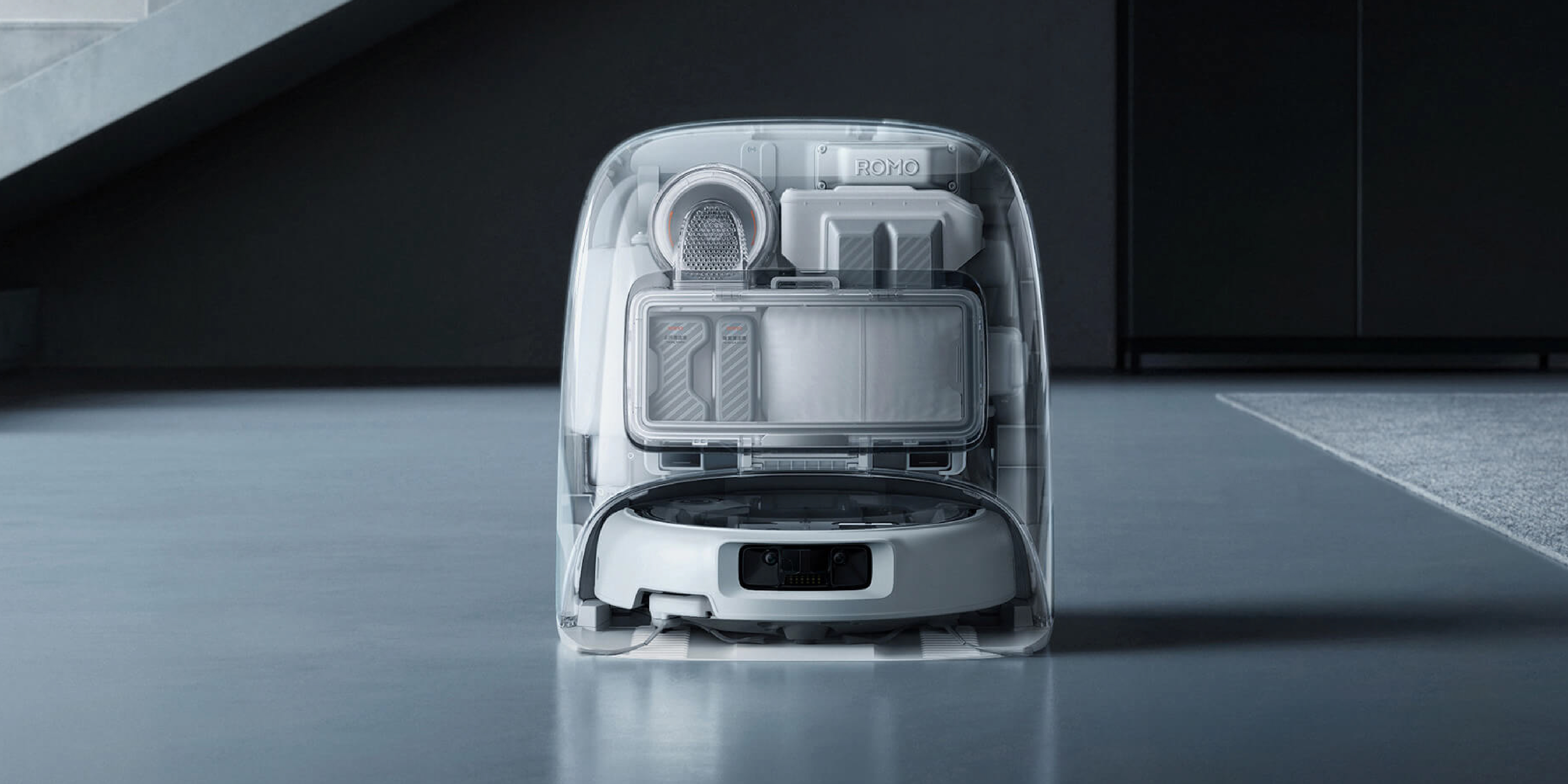 DAY，dji ，industrial design，Sweeping robot，Clean base station，transparent，