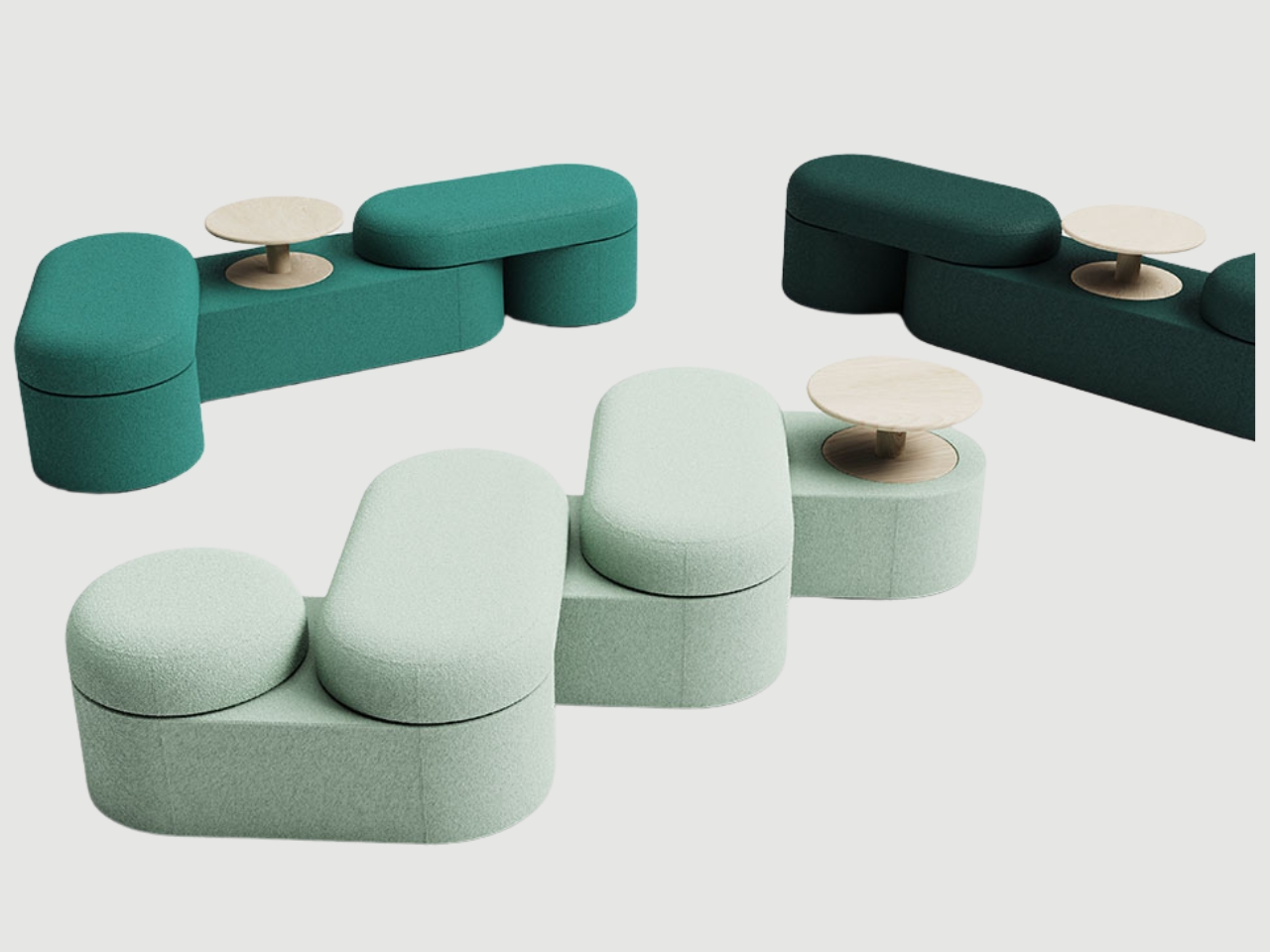 Public Space Furniture，Welfare Furniture，Tate Seat System，Here Now，Modular seat，